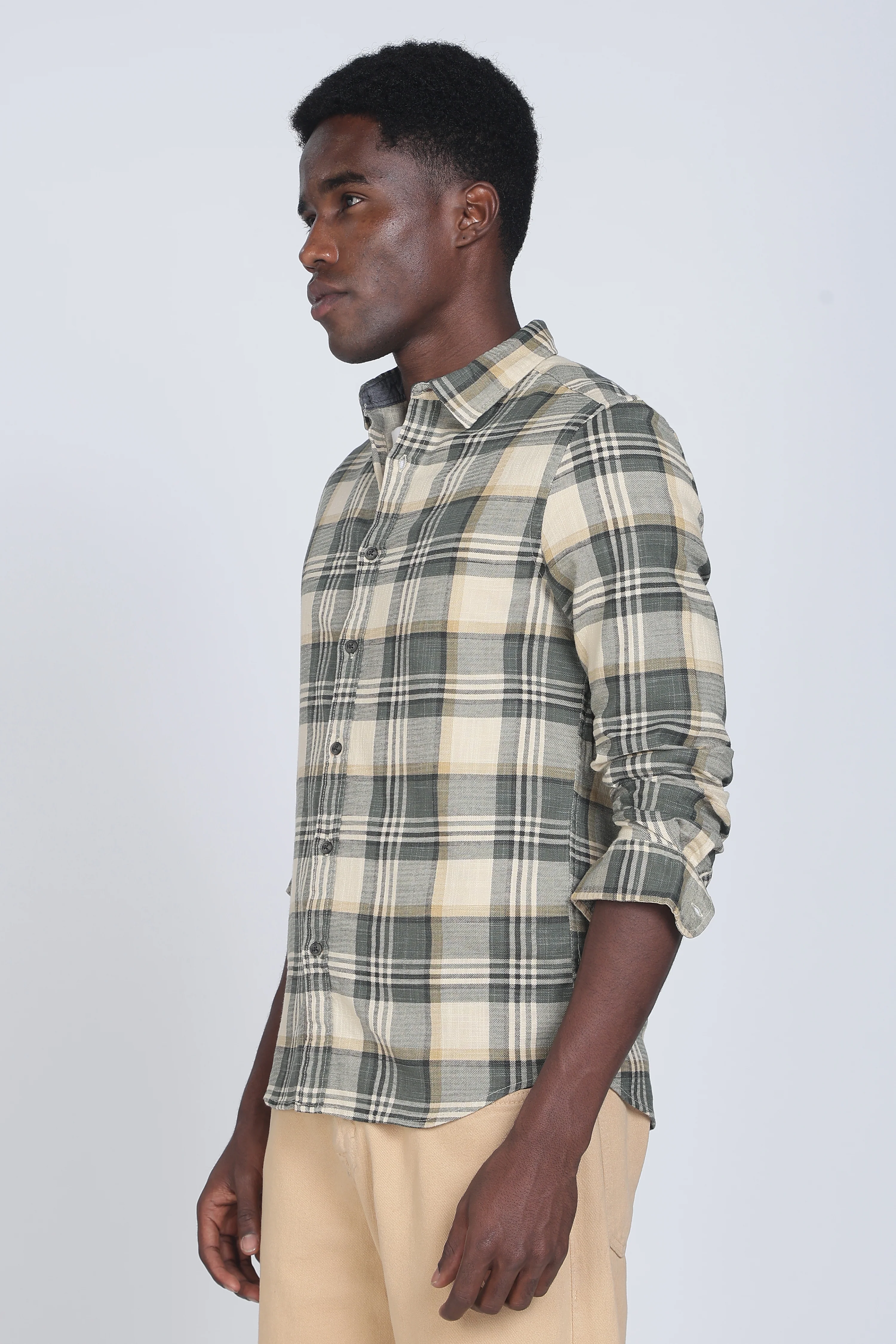 Men Cynthia Slub Check Shirt - Image 7
