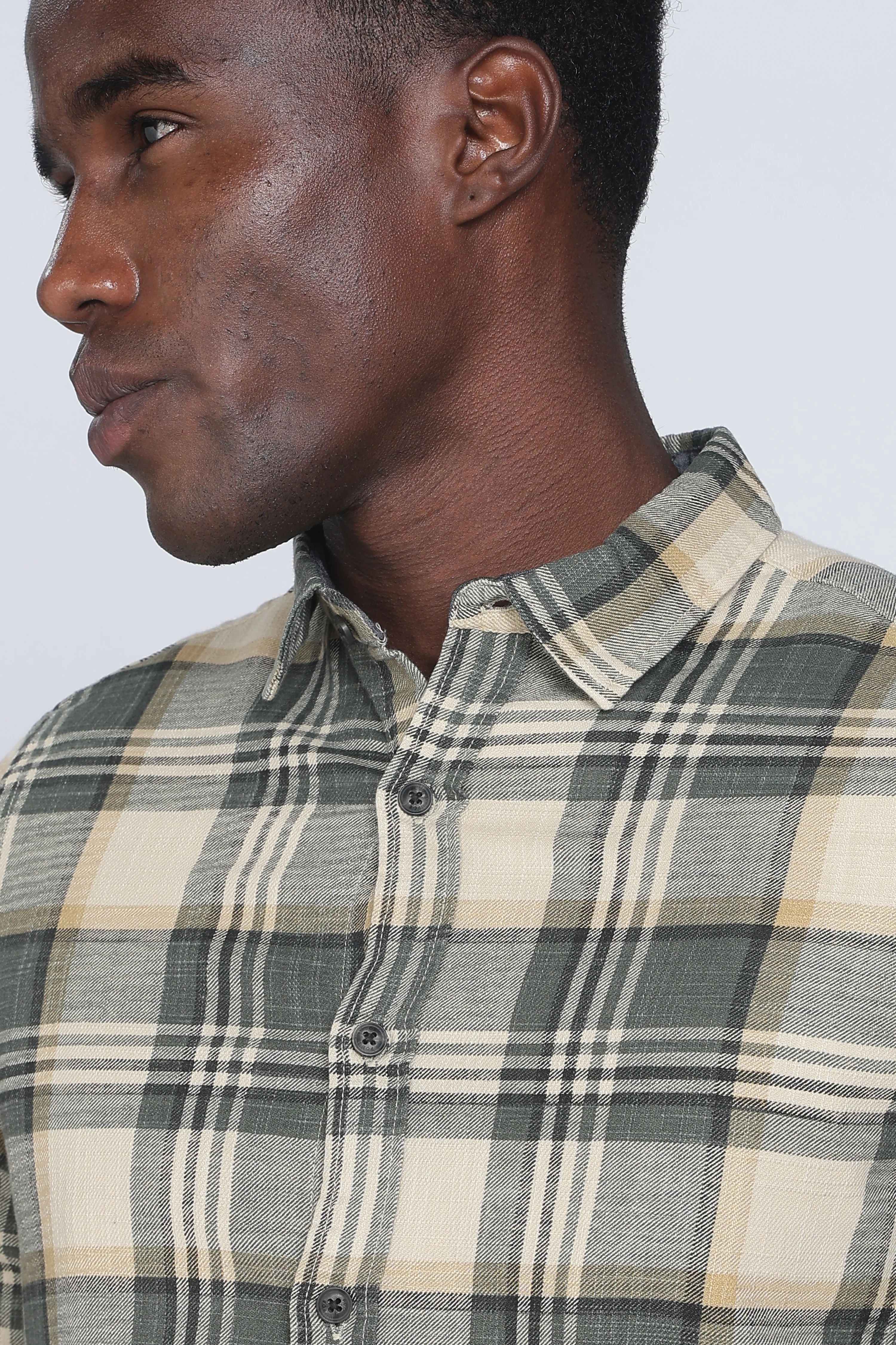 Men Cynthia Slub Check Shirt - Image 9