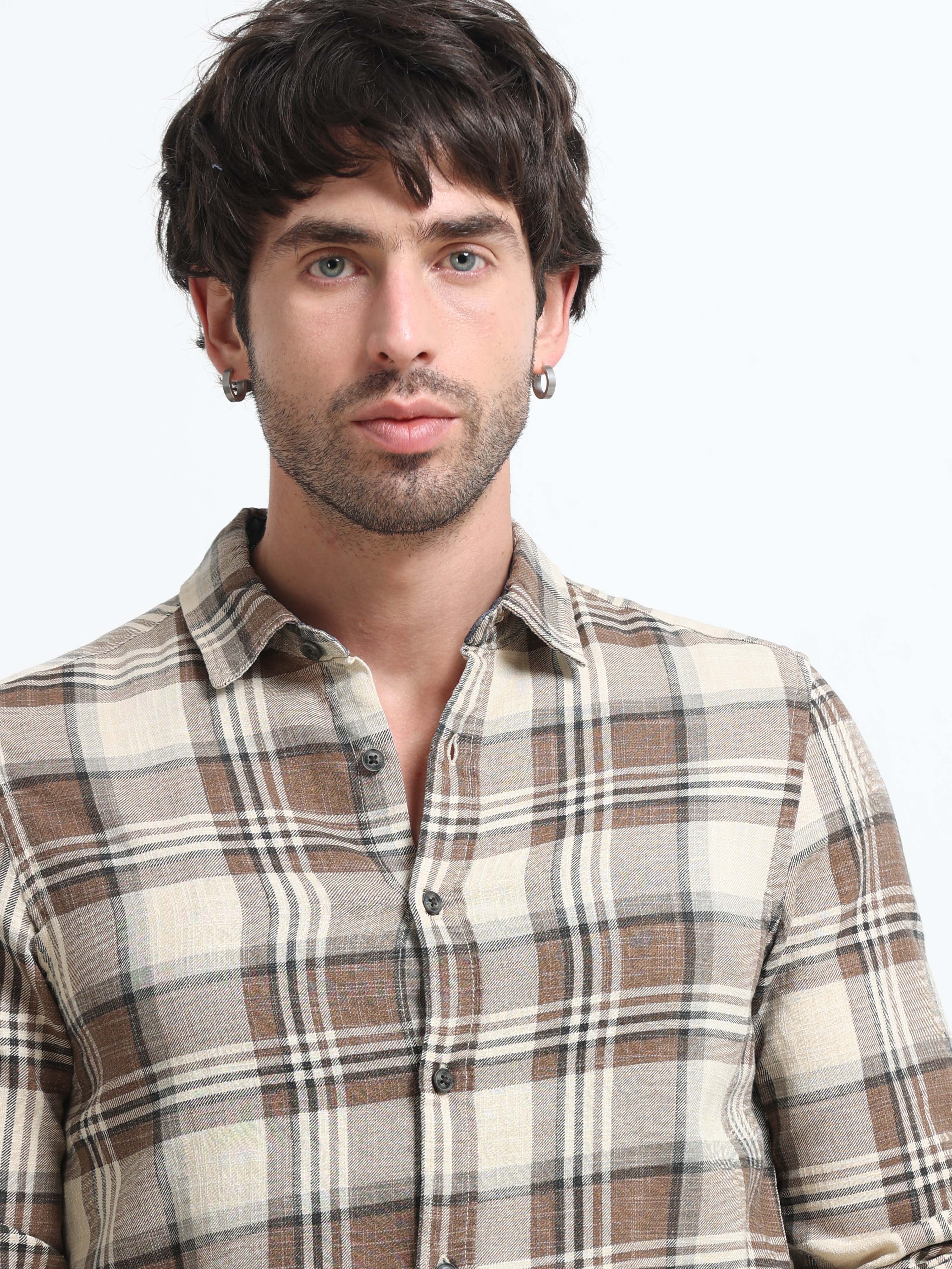 Men Cynthia Slub Check Shirt - Image 3
