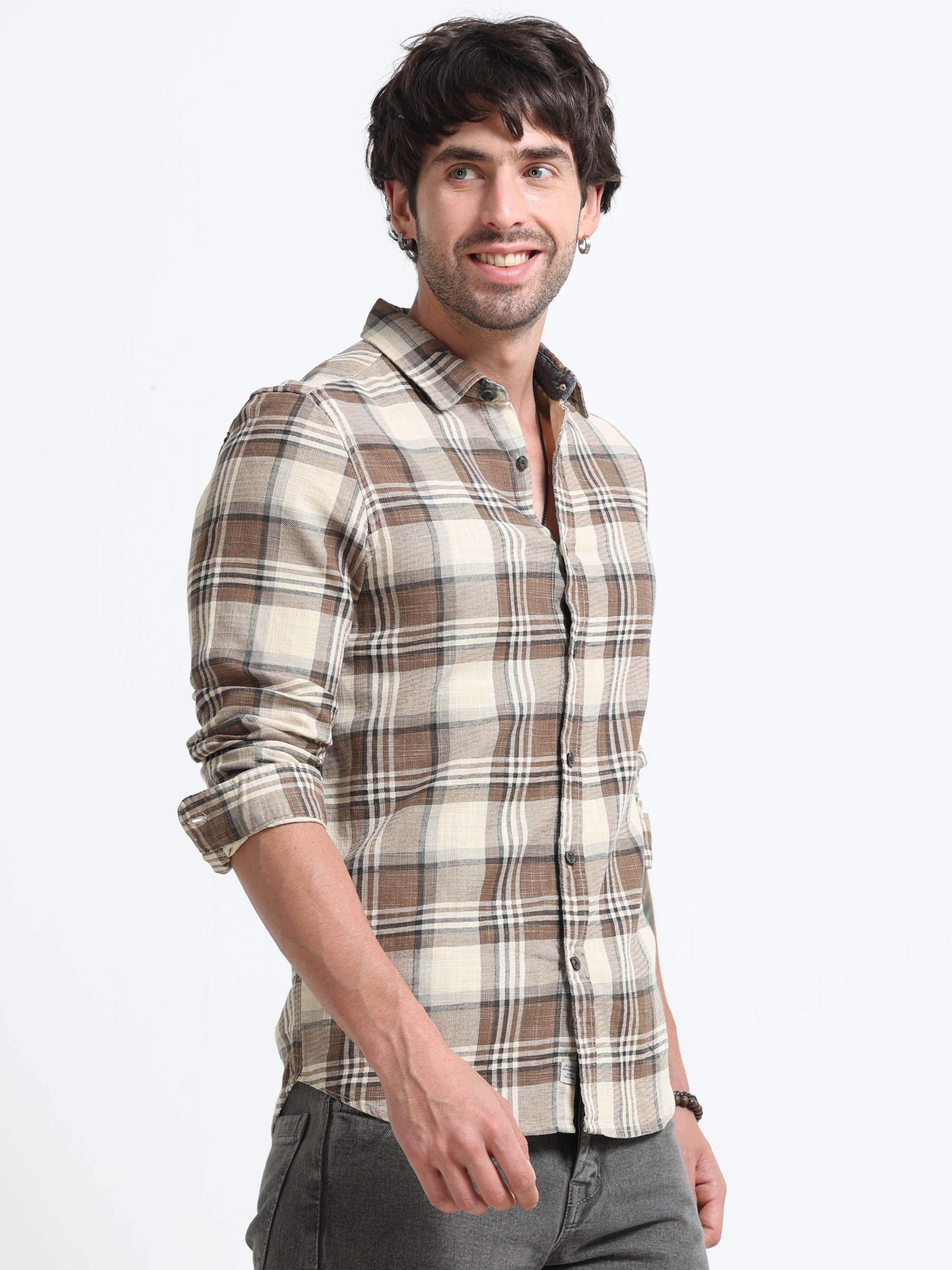 Men Cynthia Slub Check Shirt - Image 5