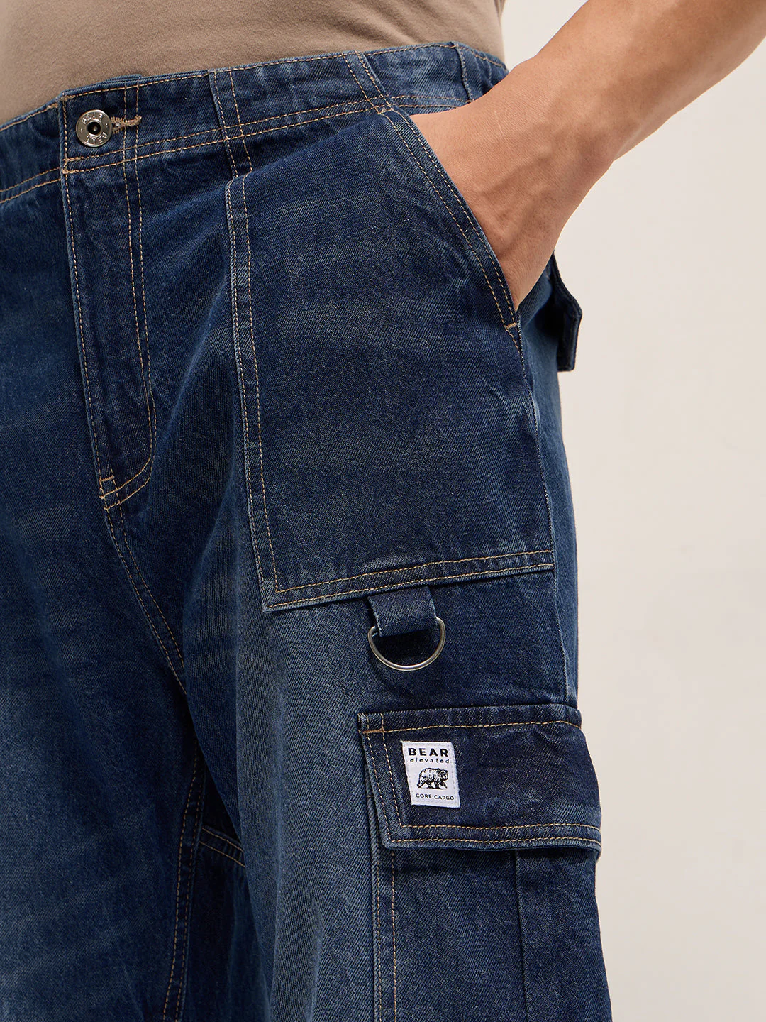 Men Dark Blue Baggy Fit Jogger-Style jean - Image 5