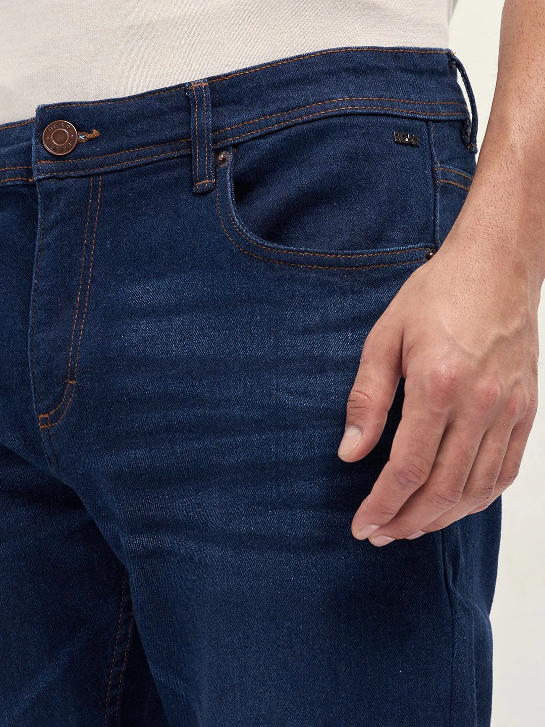 Men Dark Blue Mid-Rise Slim Fit Jeans - Image 5
