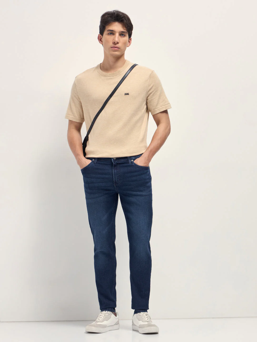 Men Dark Blue Mid-Rise Slim Fit Jeans - Image 4