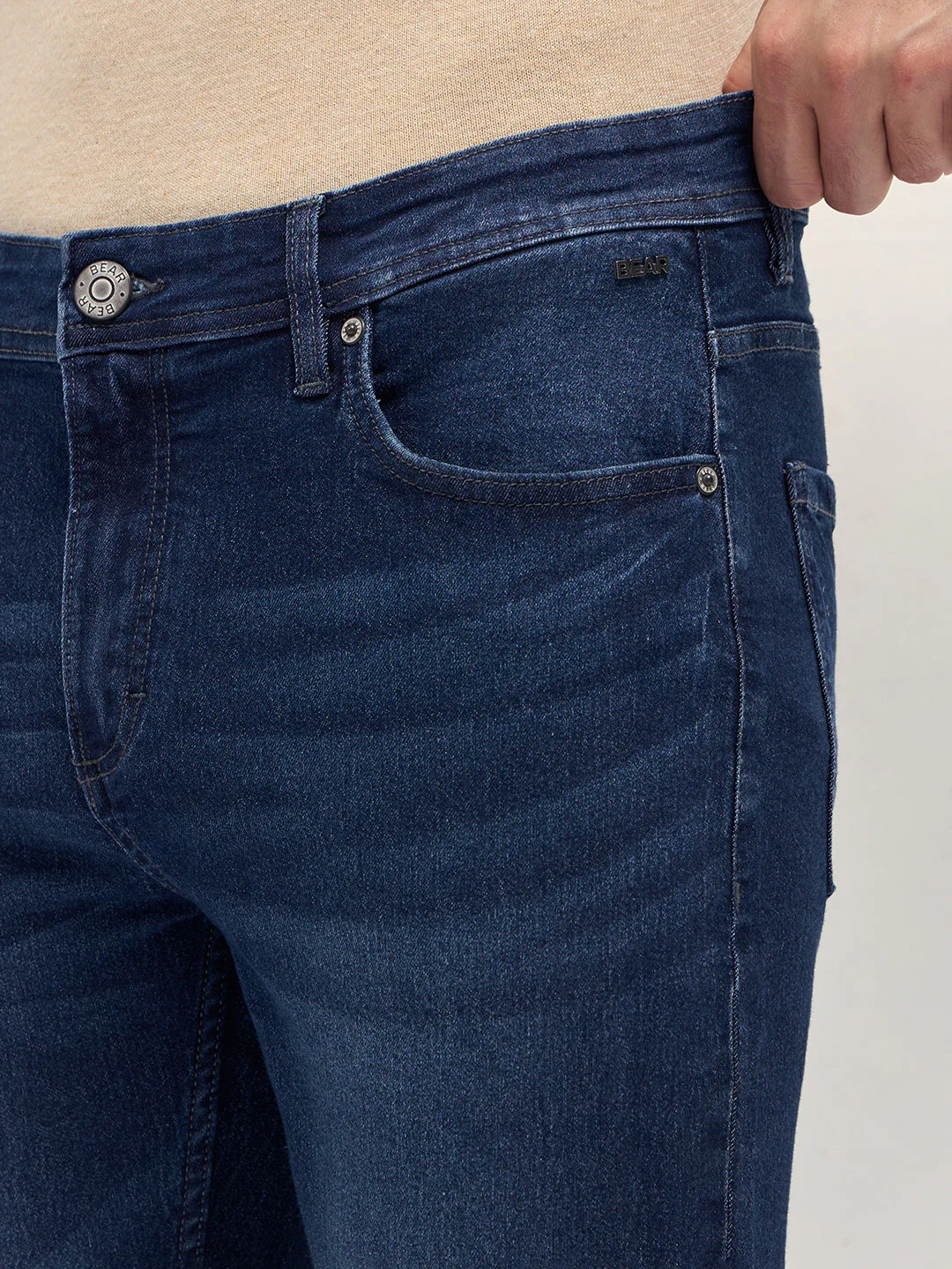 Men Dark Blue Mid-Rise Slim Fit Jeans - Image 5