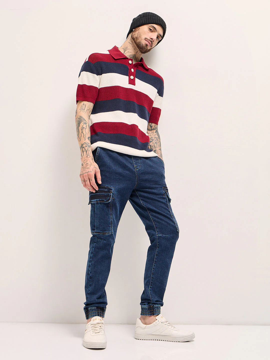 Men Dark Blue Slim Fit Jogger-Style jean - Image 4