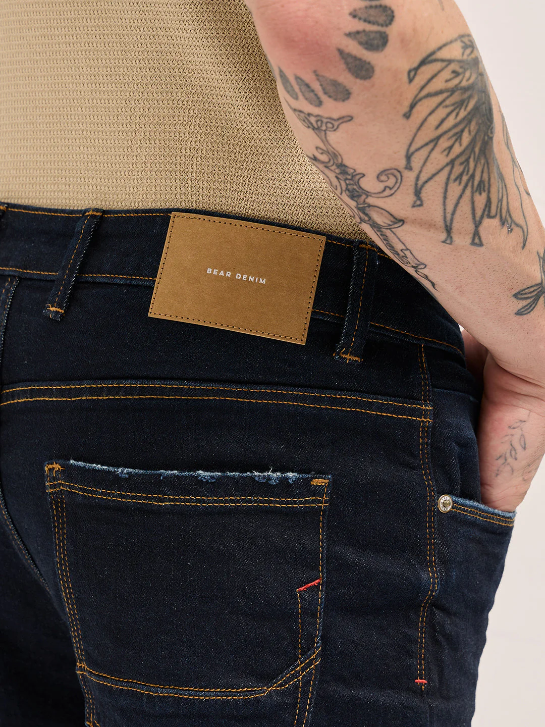 Men Dark BlueLight Fade Mid-Rise Skinny Fit Jeans - Image 6