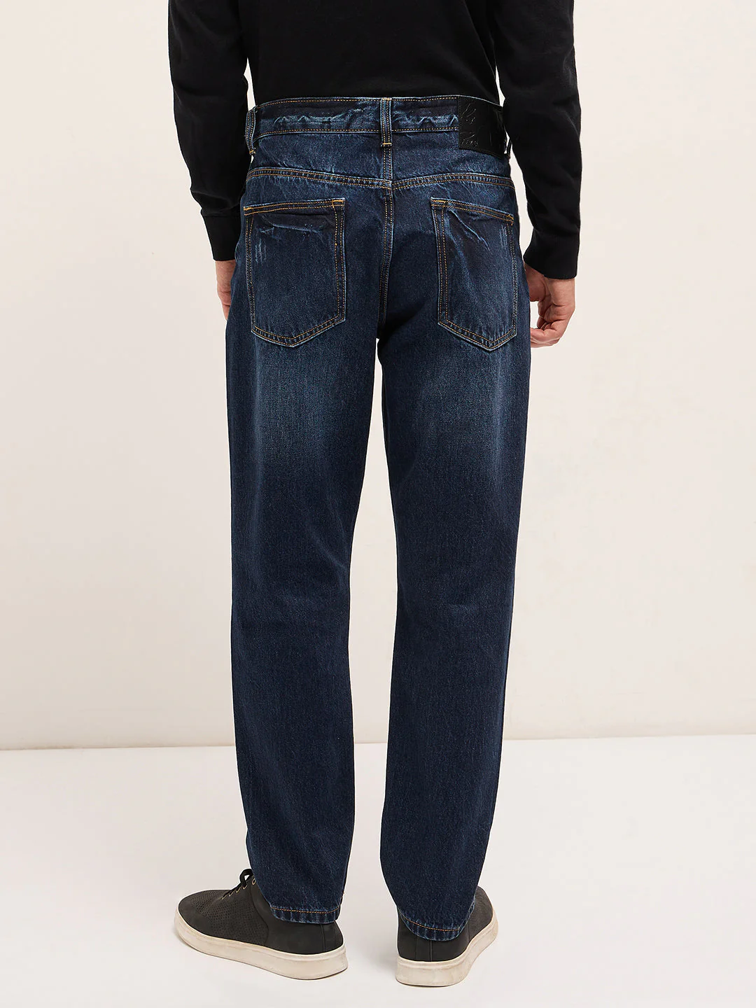 Men Dark BlueLight Fade Mid-Rise Skinny Fit Jeans - Image 2