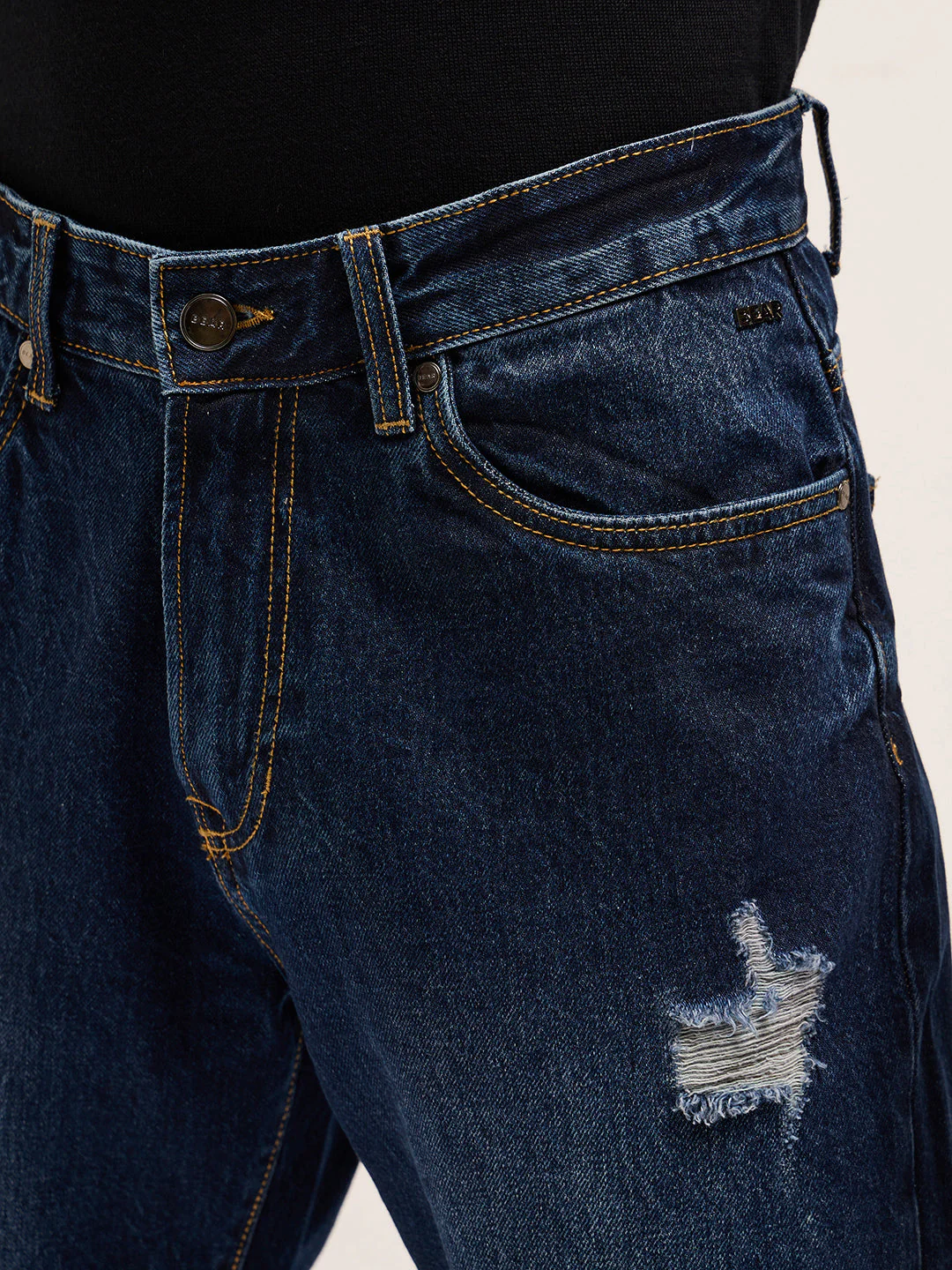 Men Dark BlueLight Fade Mid-Rise Skinny Fit Jeans - Image 5