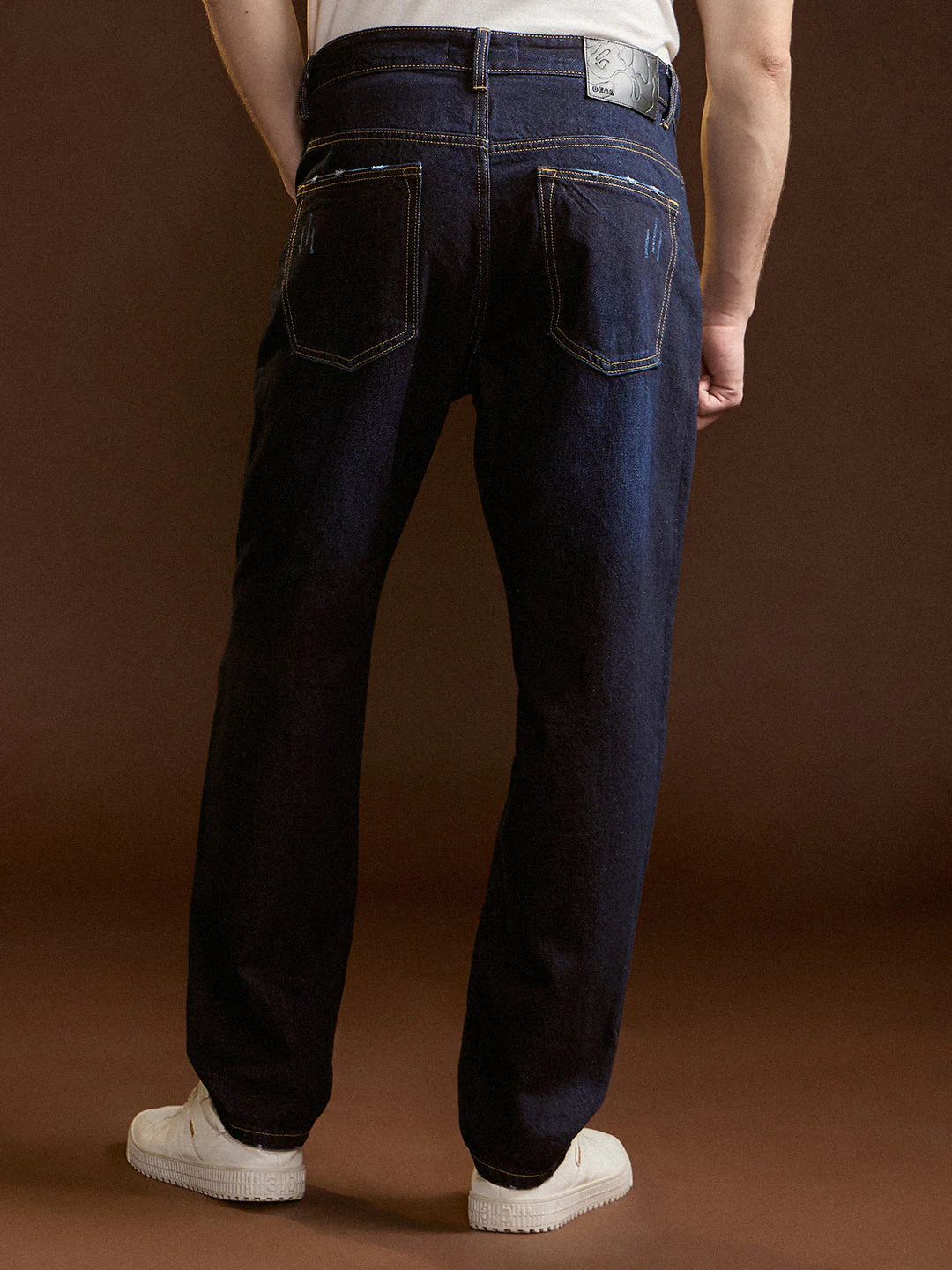 Men Dark BlueLight Fade Mid-Rise Skinny Fit Jeans - Image 2