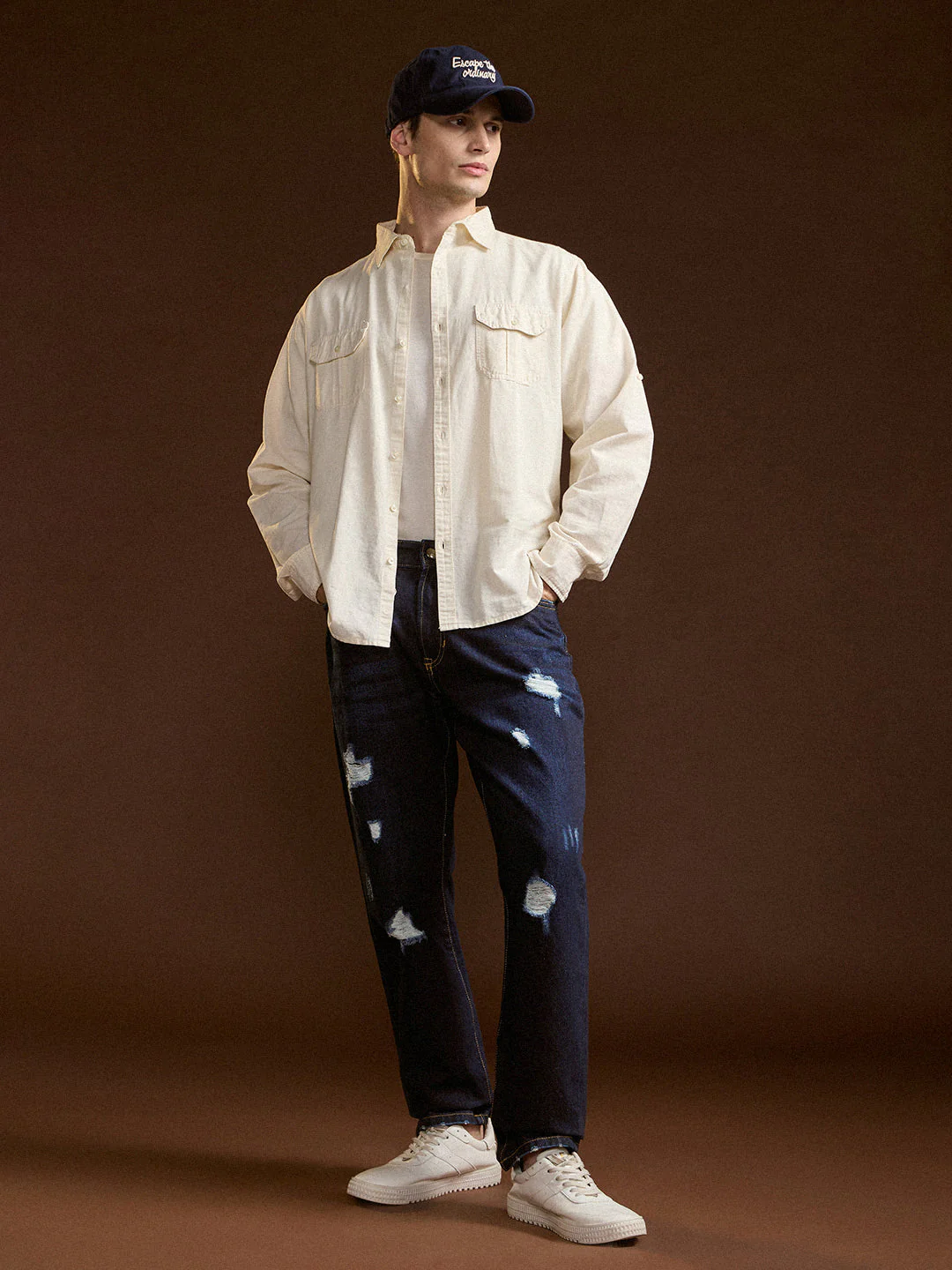 Men Dark BlueLight Fade Mid-Rise Skinny Fit Jeans - Image 4