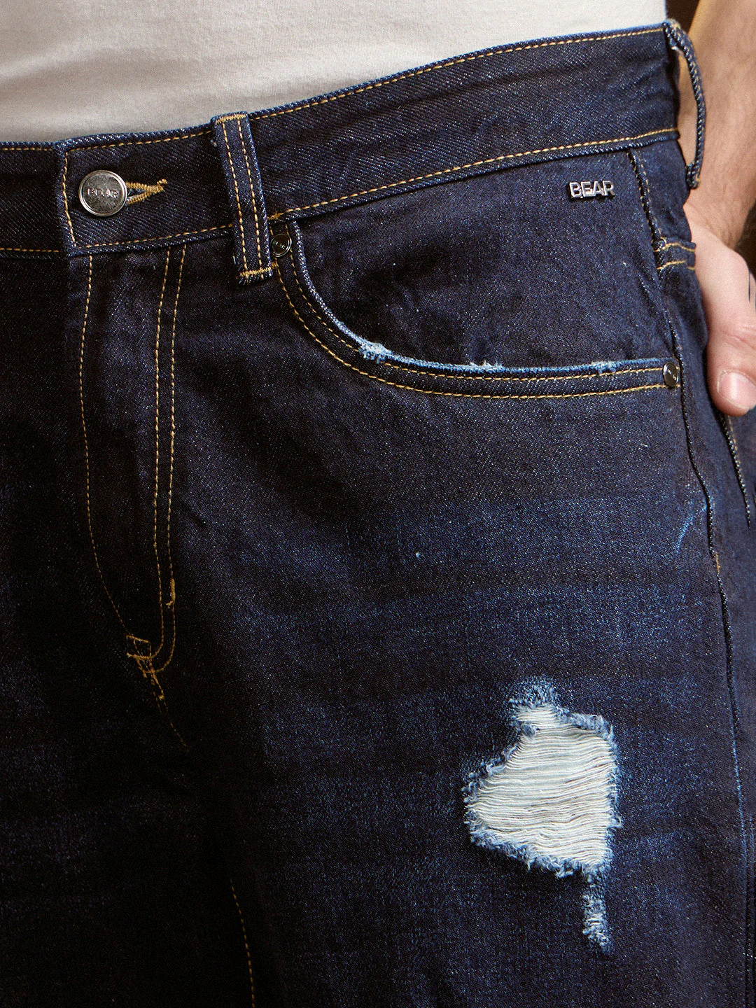 Men Dark BlueLight Fade Mid-Rise Skinny Fit Jeans - Image 6