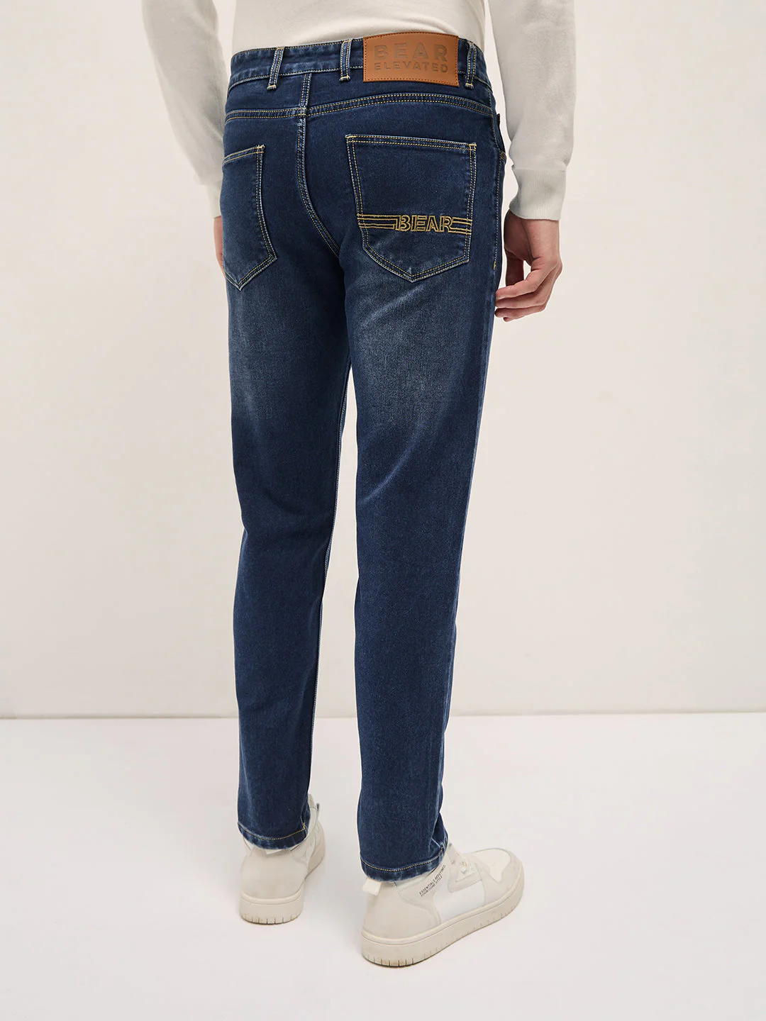 Men Dark BlueLight Fade Mid-Rise Skinny Fit Jeans - Image 3