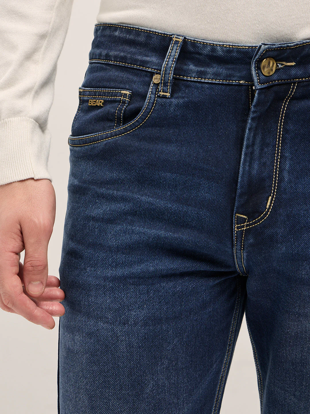 Men Dark BlueLight Fade Mid-Rise Skinny Fit Jeans - Image 5
