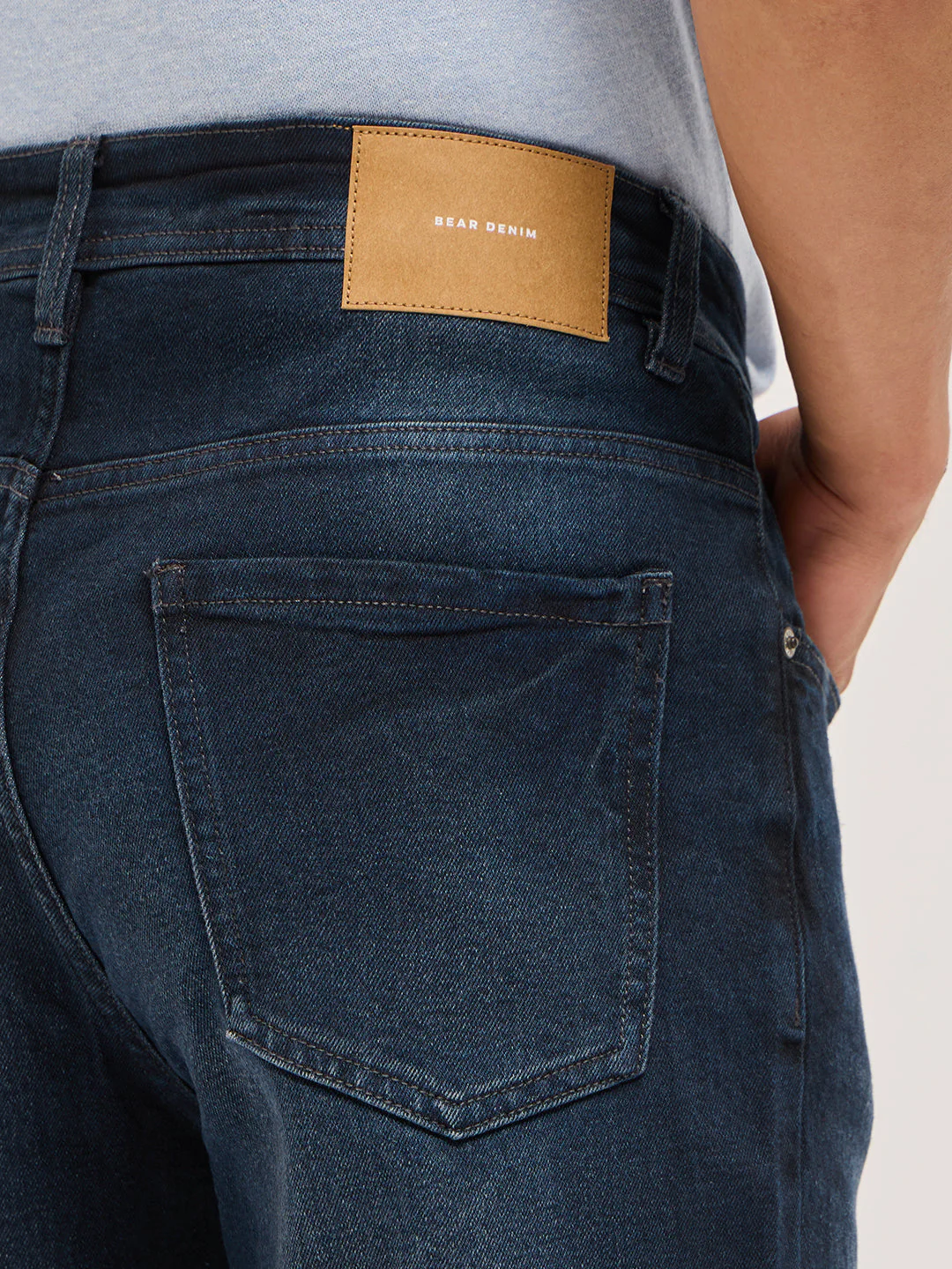 Men Dark BlueLight Fade Skinny Fit Mid-Rise Jeans - Image 6