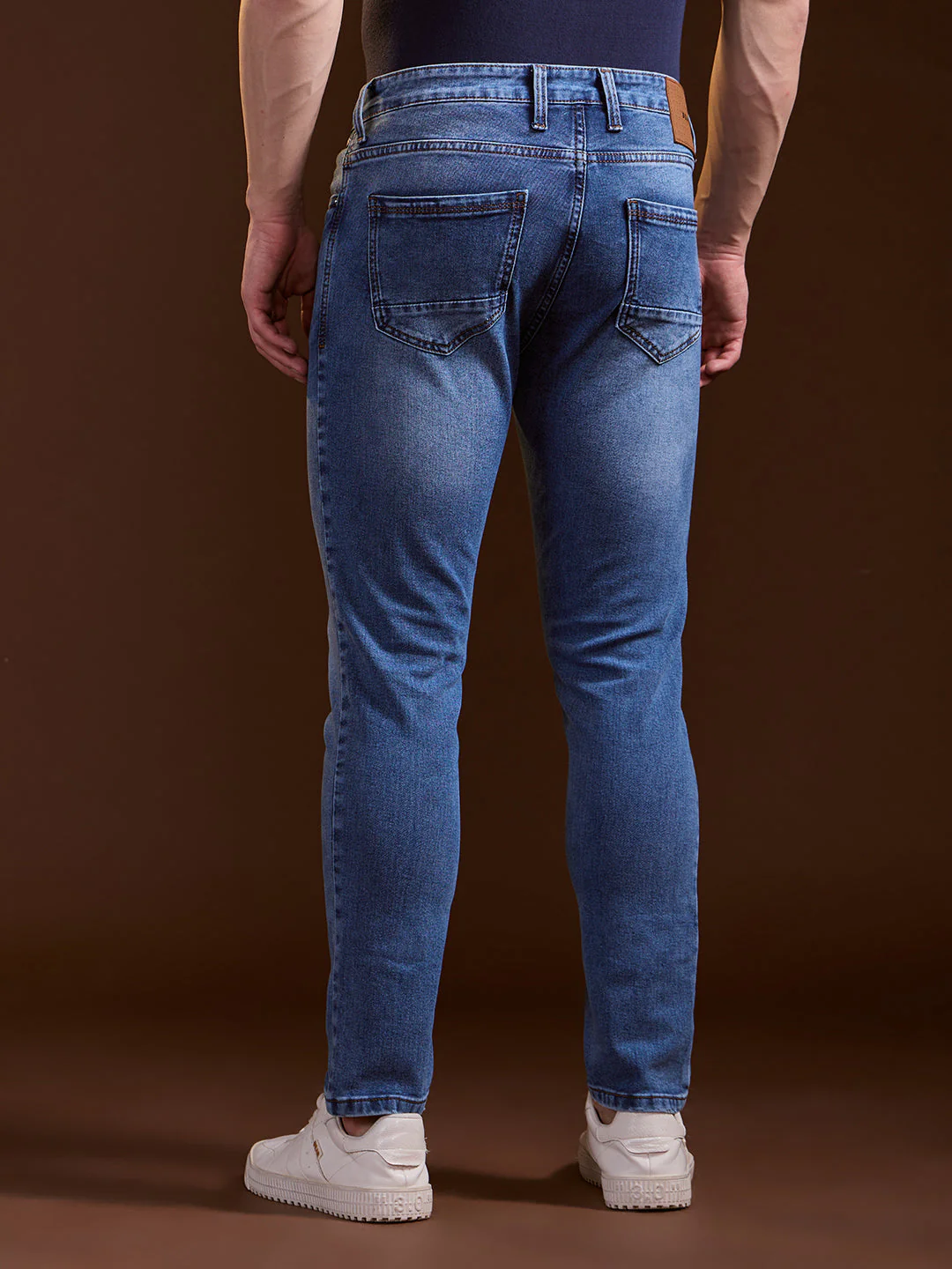 Men Dark BlueMid Fade Mid-Rise Skinny Fit Jeans - Image 2