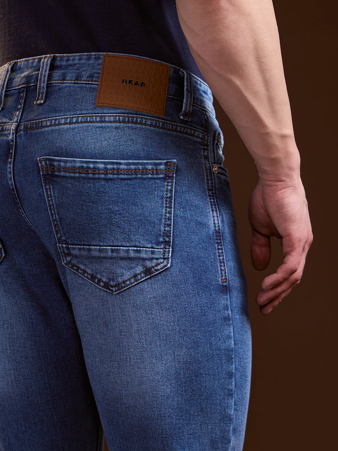 Men Dark BlueMid Fade Mid-Rise Skinny Fit Jeans - Image 6