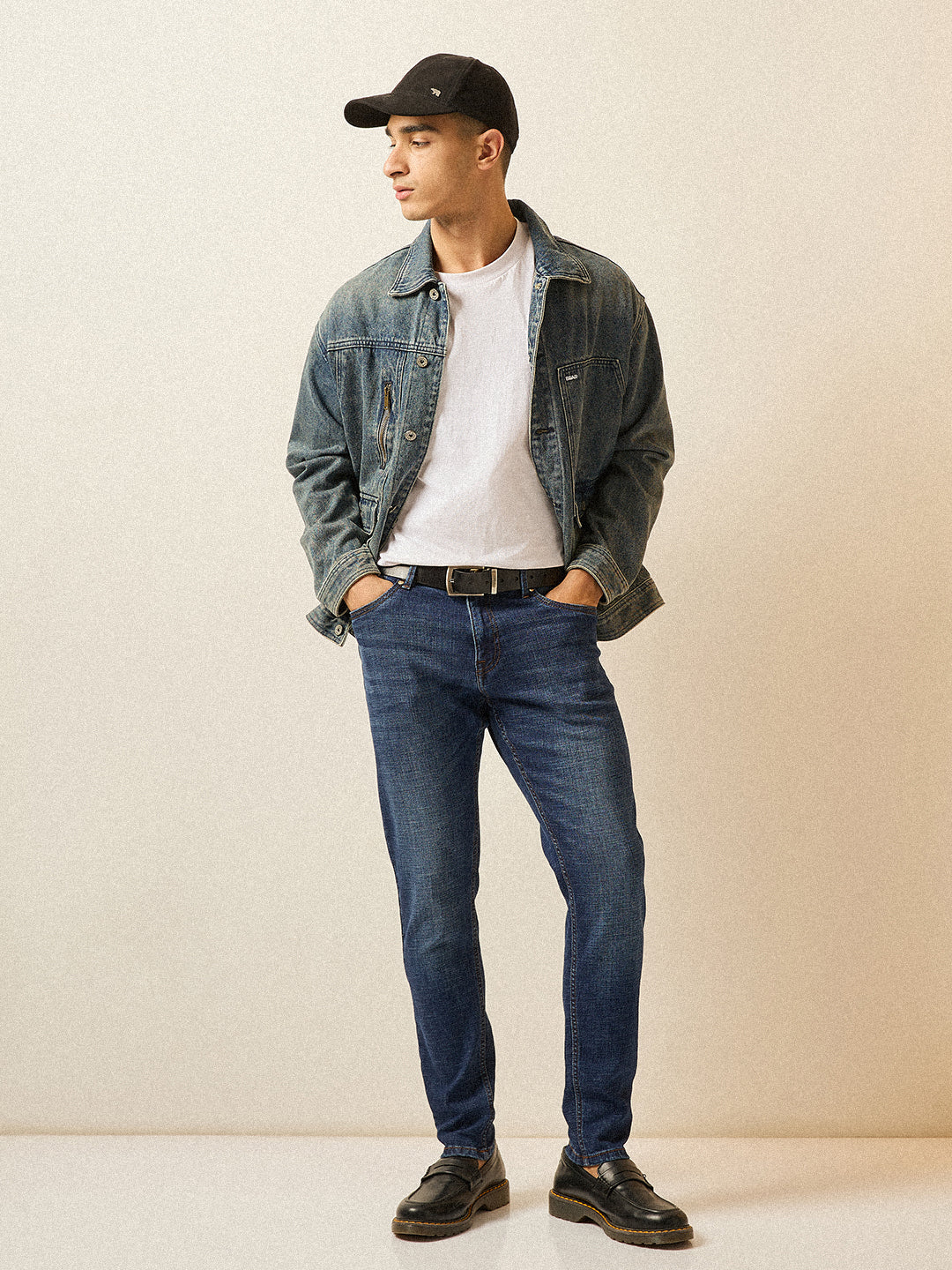 Men Dark BlueMid Fade Mid-Rise Skinny Fit Jeans - Image 4