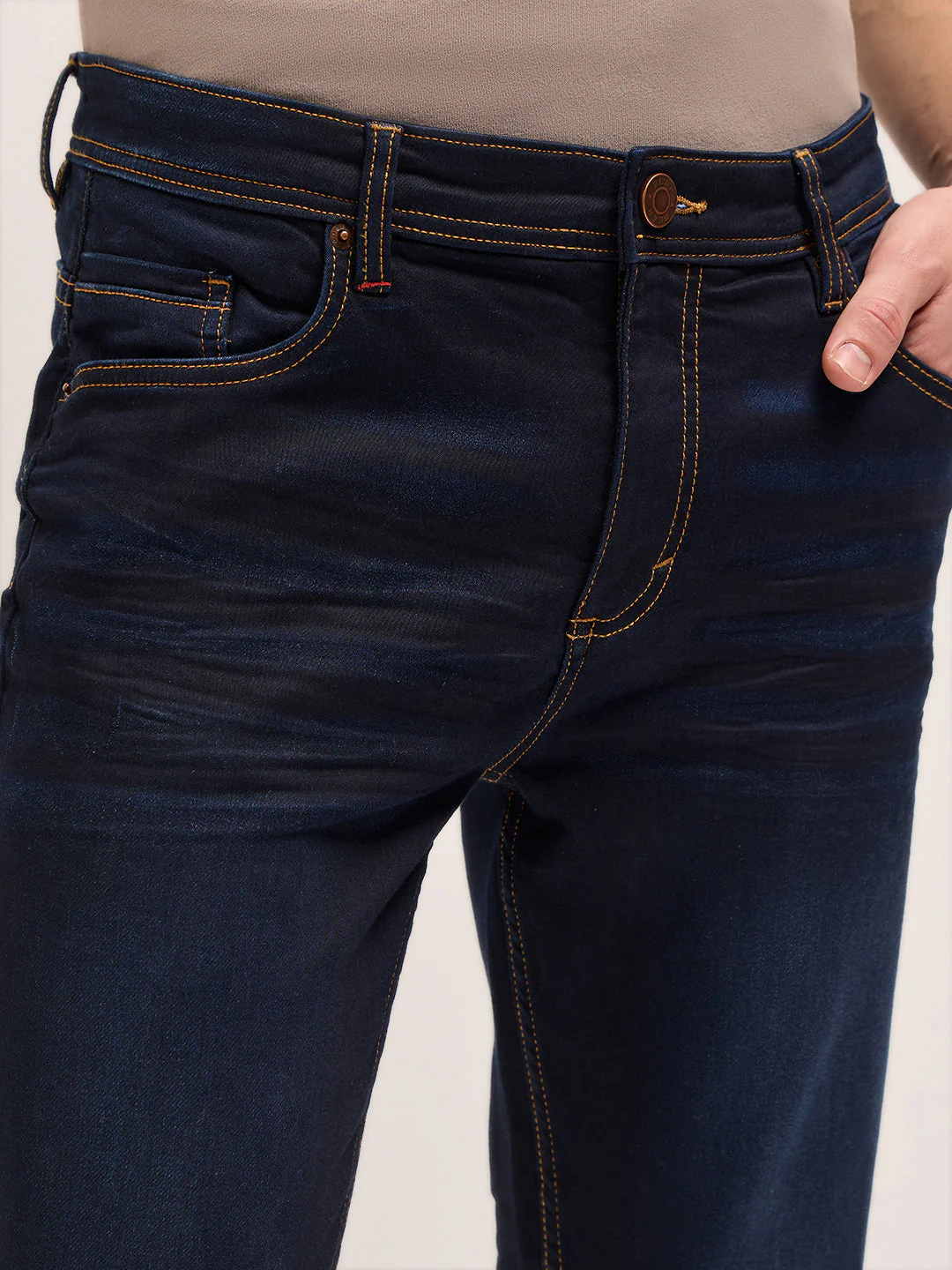 Men Blue Mid Fade Jeans - Image 5