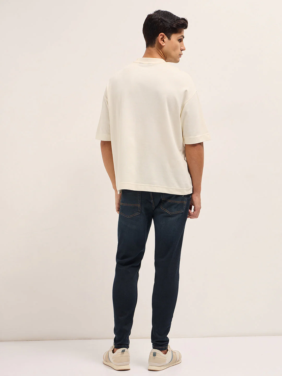 Men Dark BlueMid Fade Mid-Rise Slim Fit Jeans - Image 2