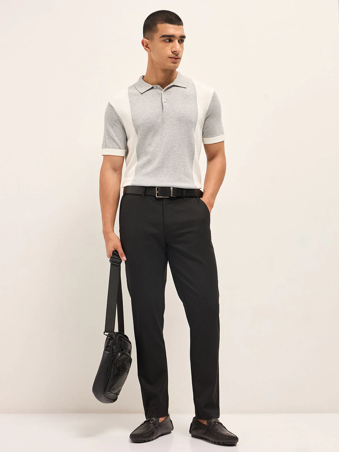 Men Dark Brown Slim Fit Formal Trousers - Image 4