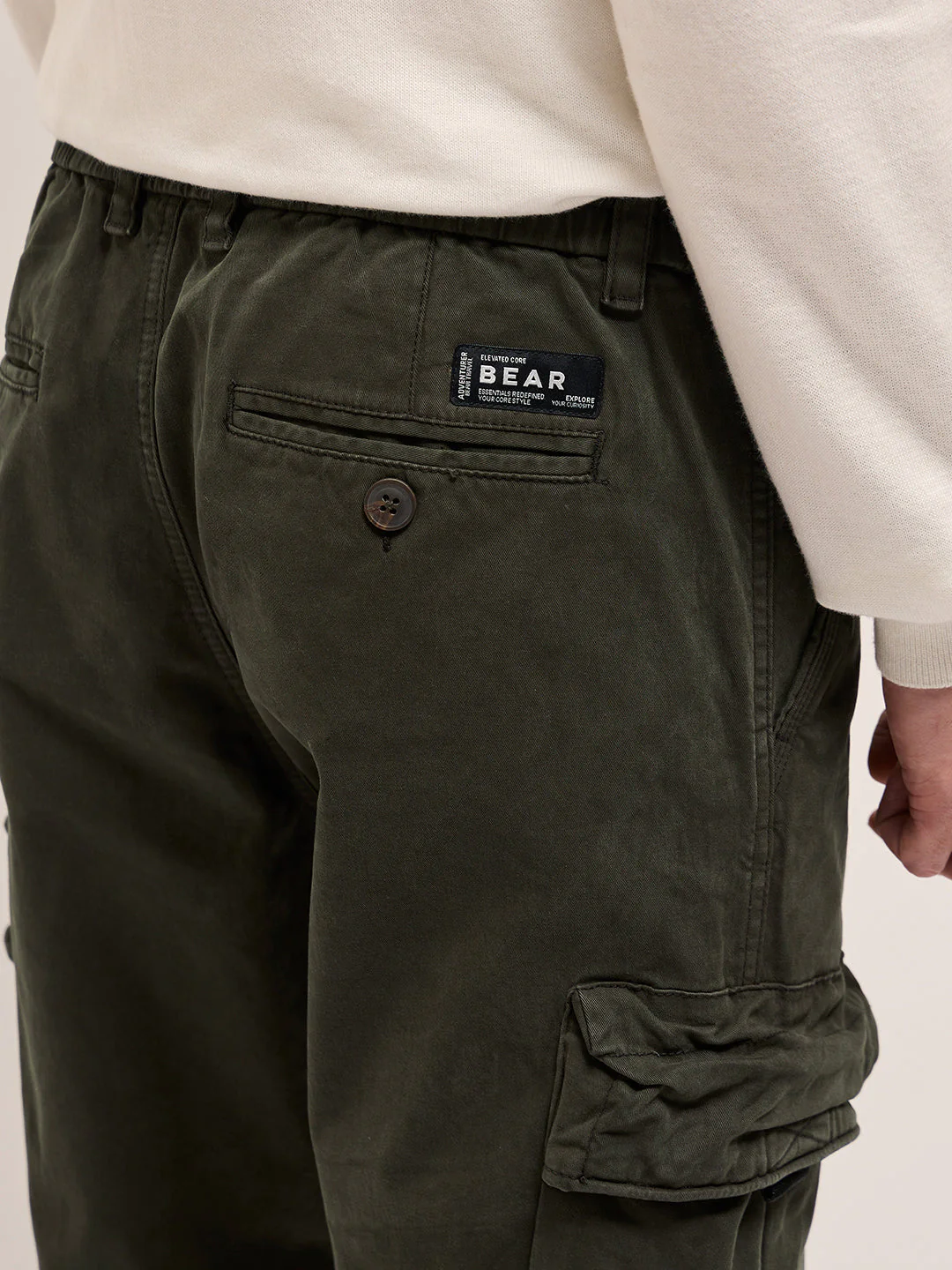 Men Dark Green Cargo Pants - Image 6