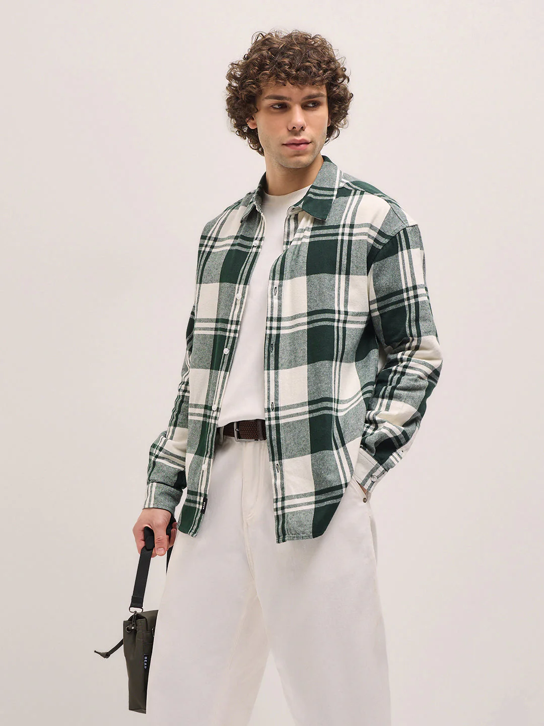 Men Dark Green Relax Fit Overshirt
