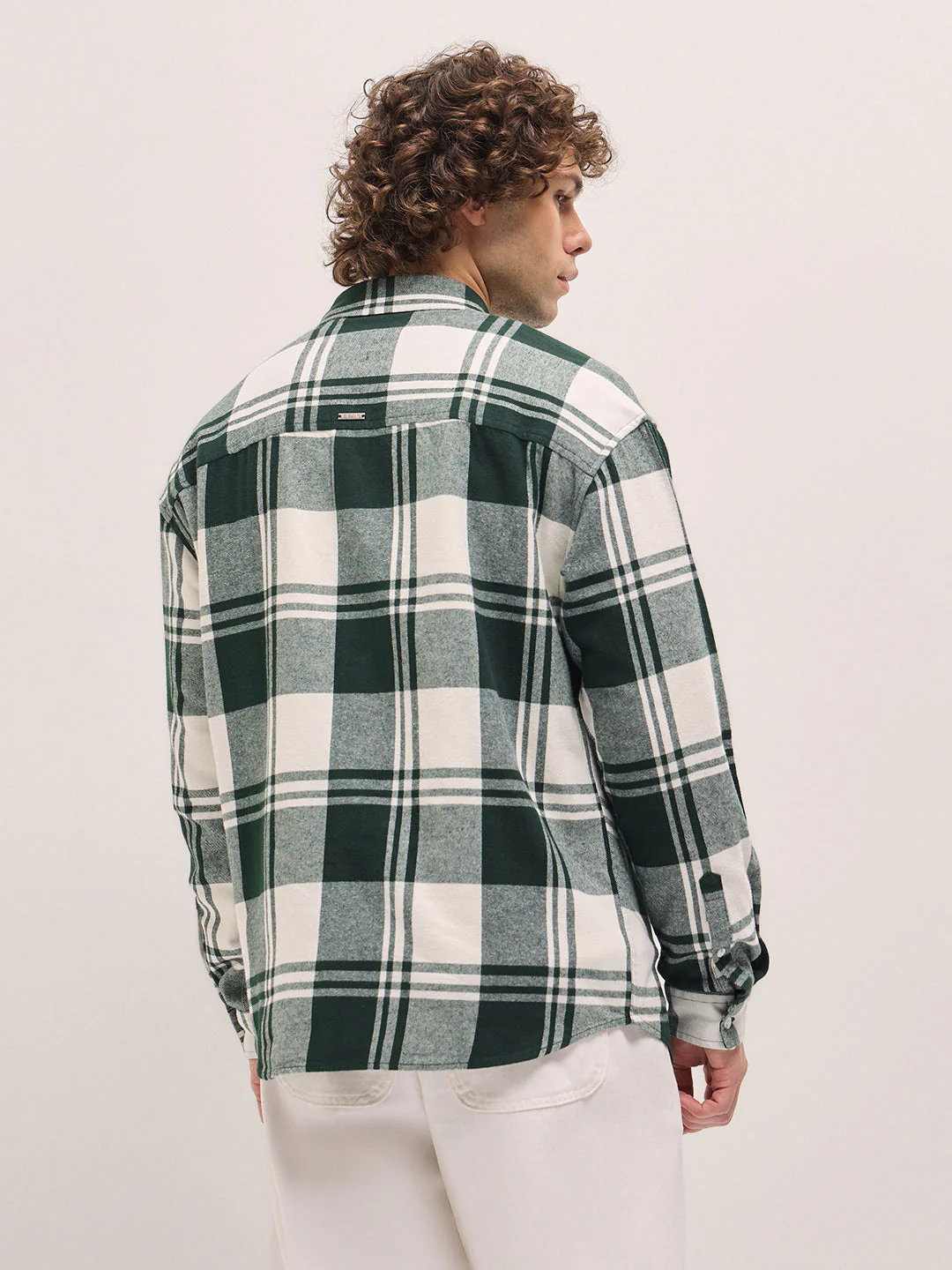 Men Dark Green Relax Fit Overshirt - Image 2