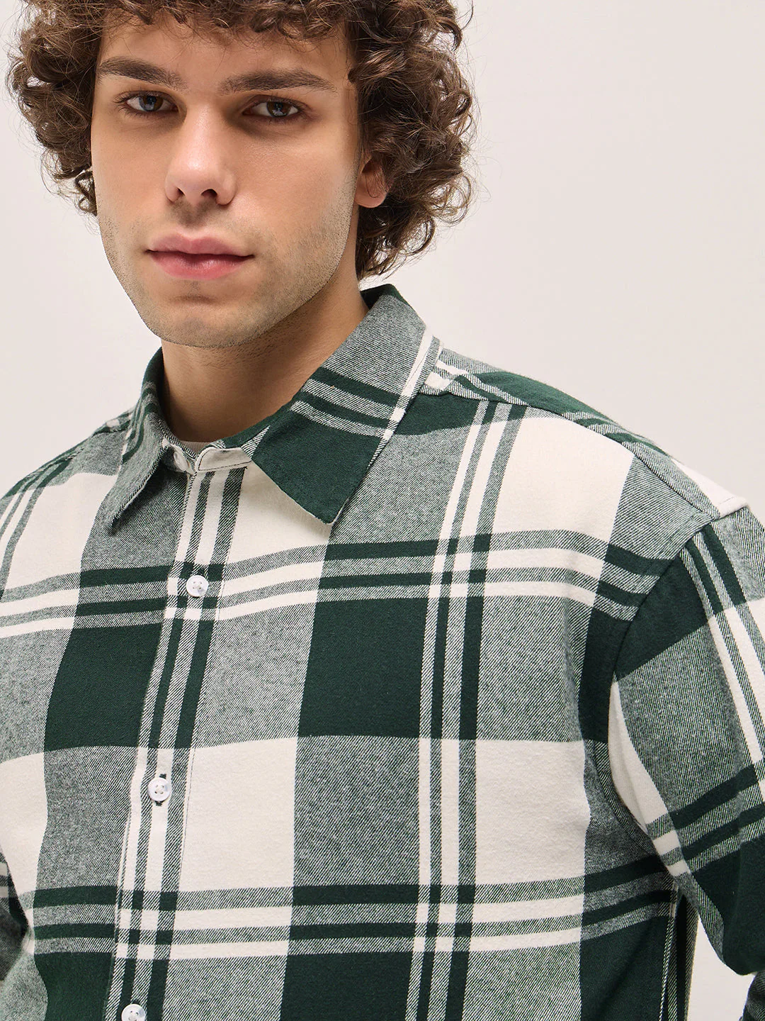 Men Dark Green Relax Fit Overshirt - Image 5