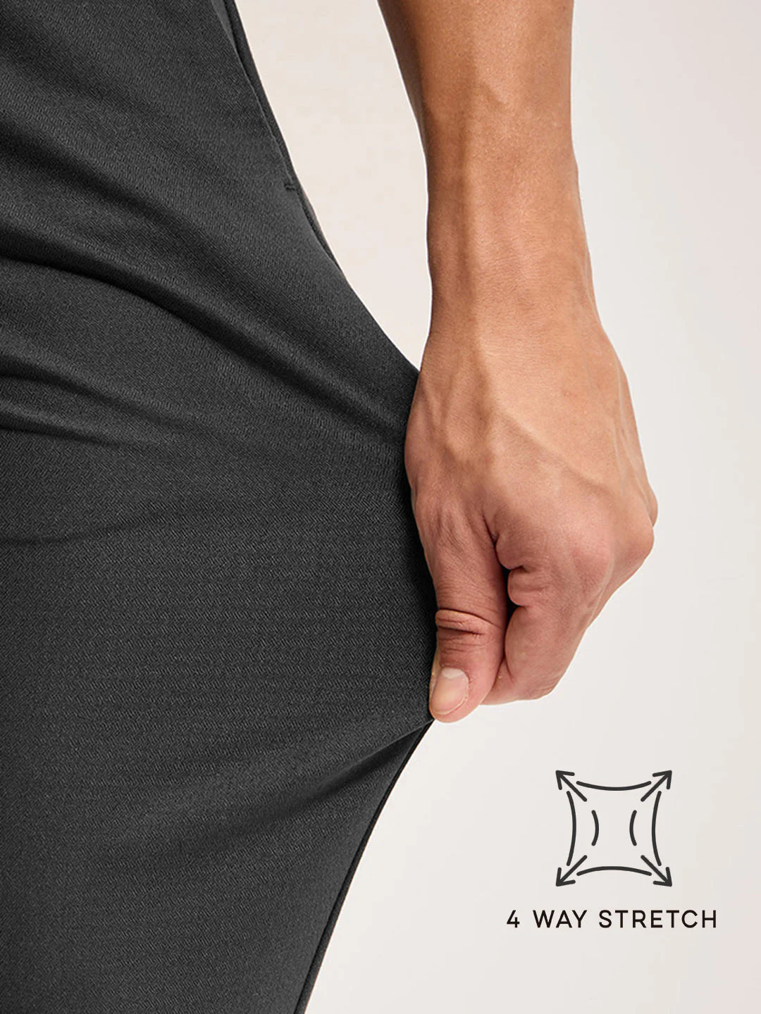 Men Dark Green Solid 4 Way Stretch Formal Trouser - Image 4