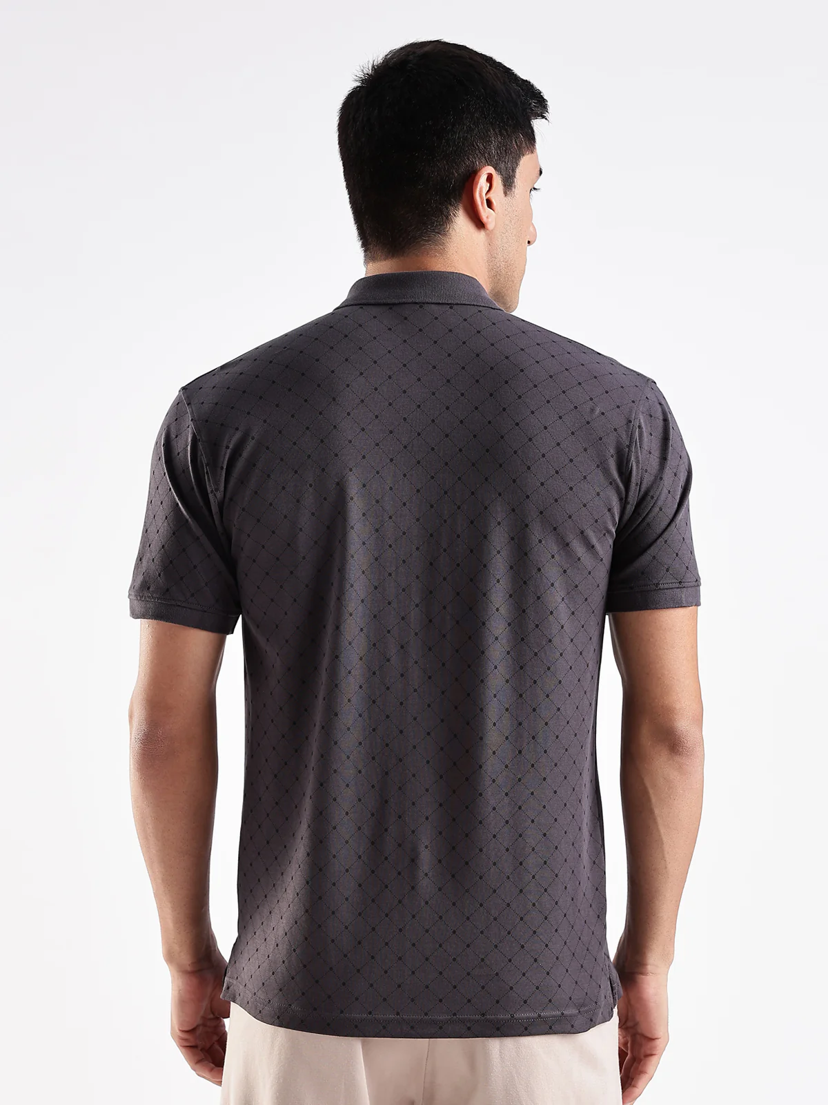 Men Grey Regular Fit Polo T-Shirt - Image 2