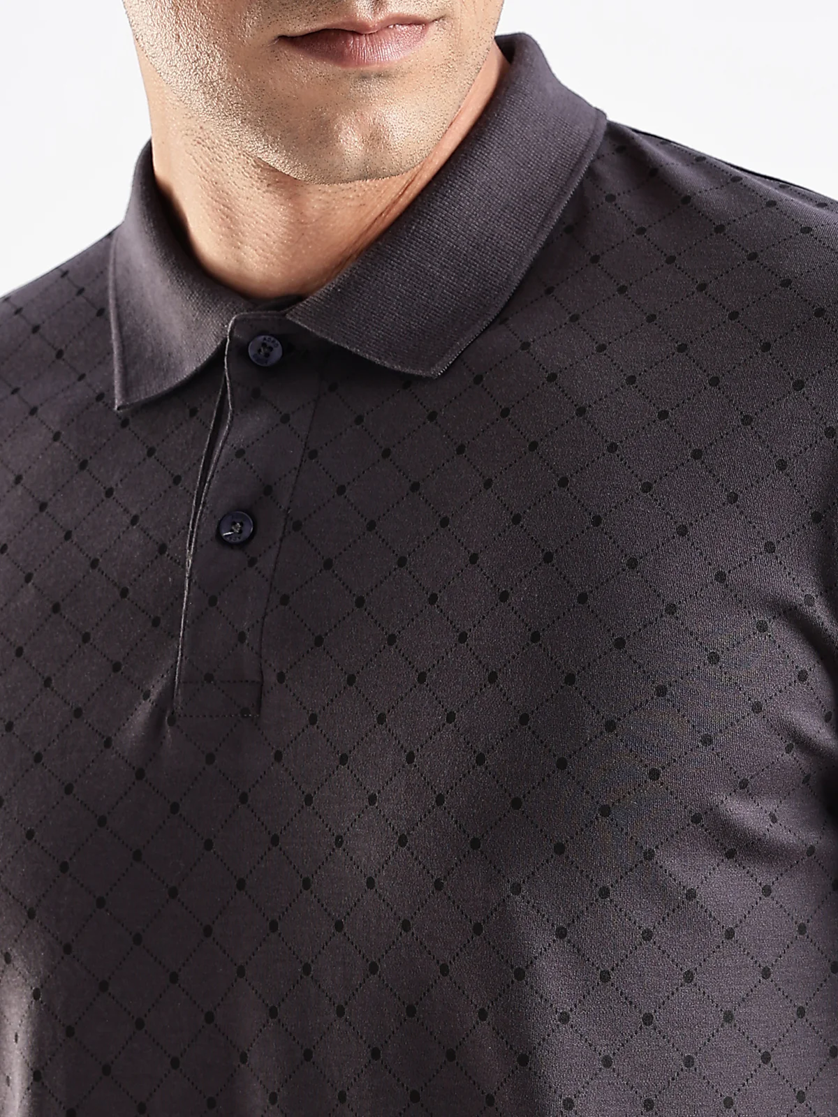 Men Grey Regular Fit Polo T-Shirt - Image 3