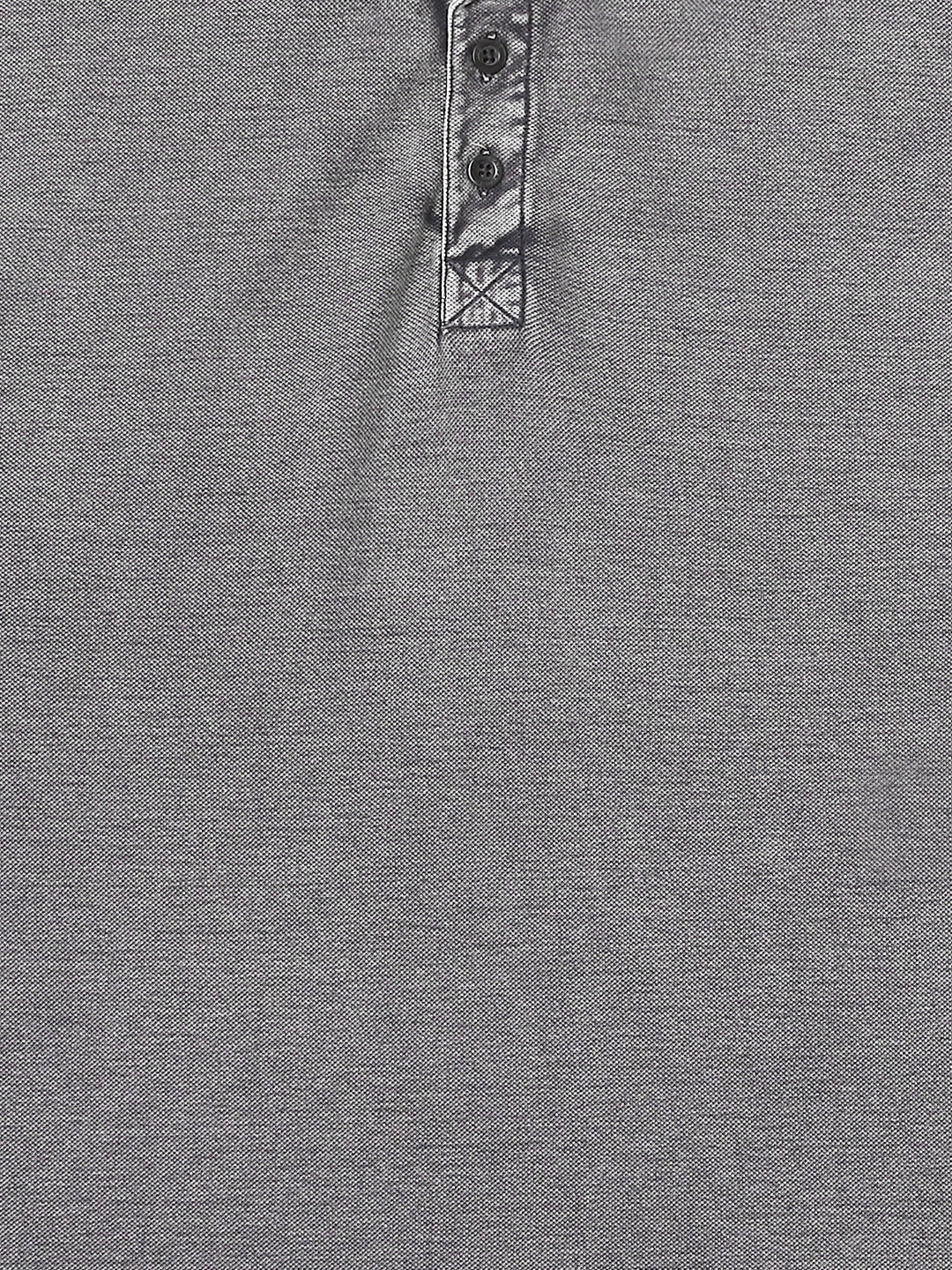Men Grey Drop Shoulder Oversize Polo T-Shirt - Image 8