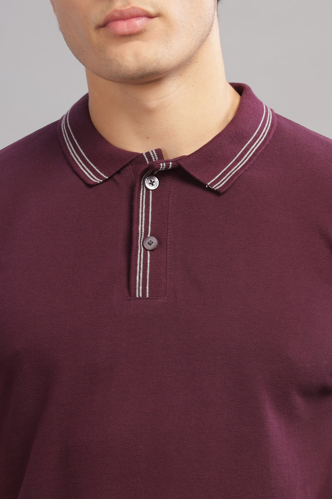Men Dark Liver Regular Fit Polo T-Shirt - Image 2