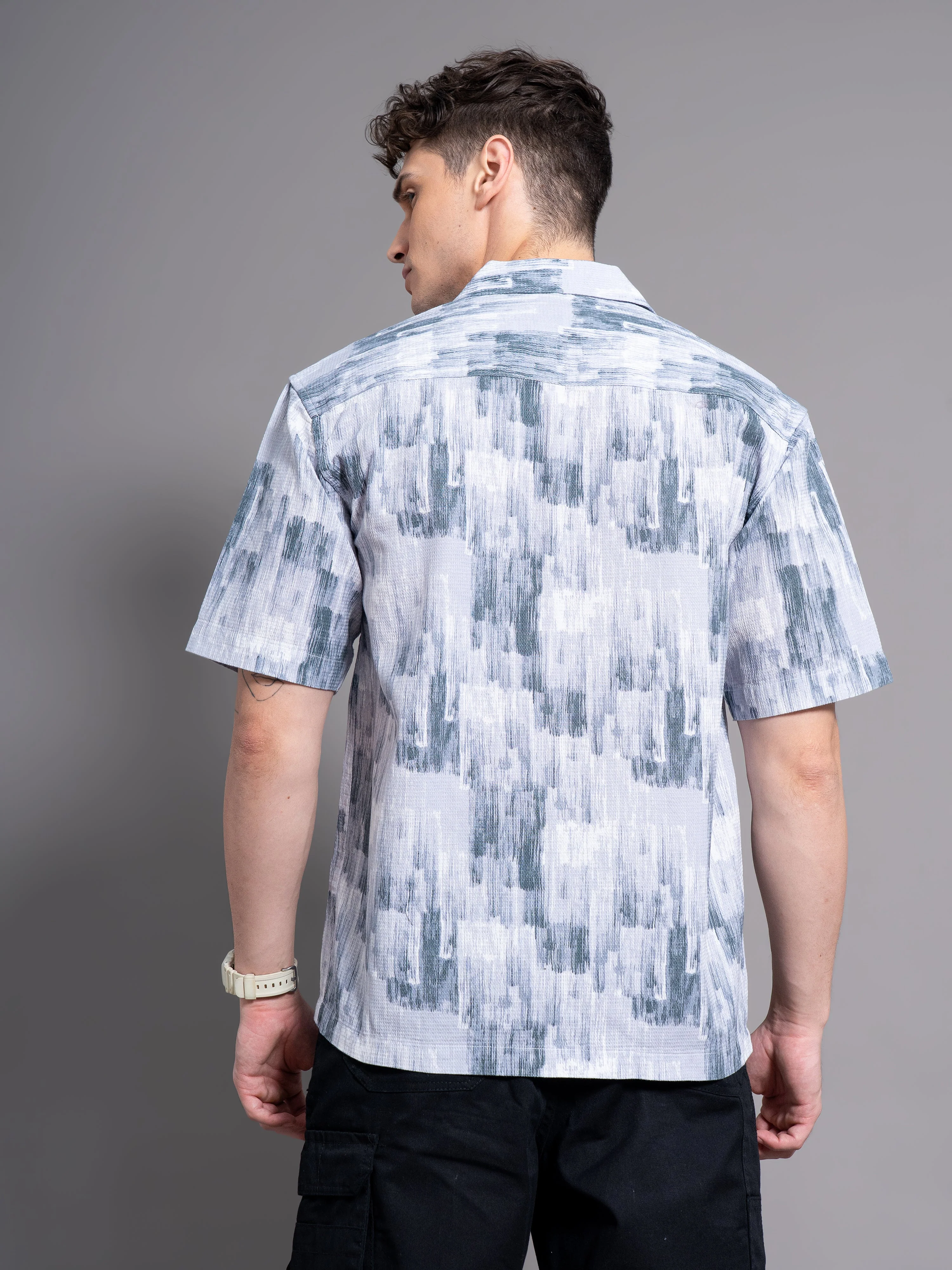 Men Davao Blue Waffle Shirt - Image 2