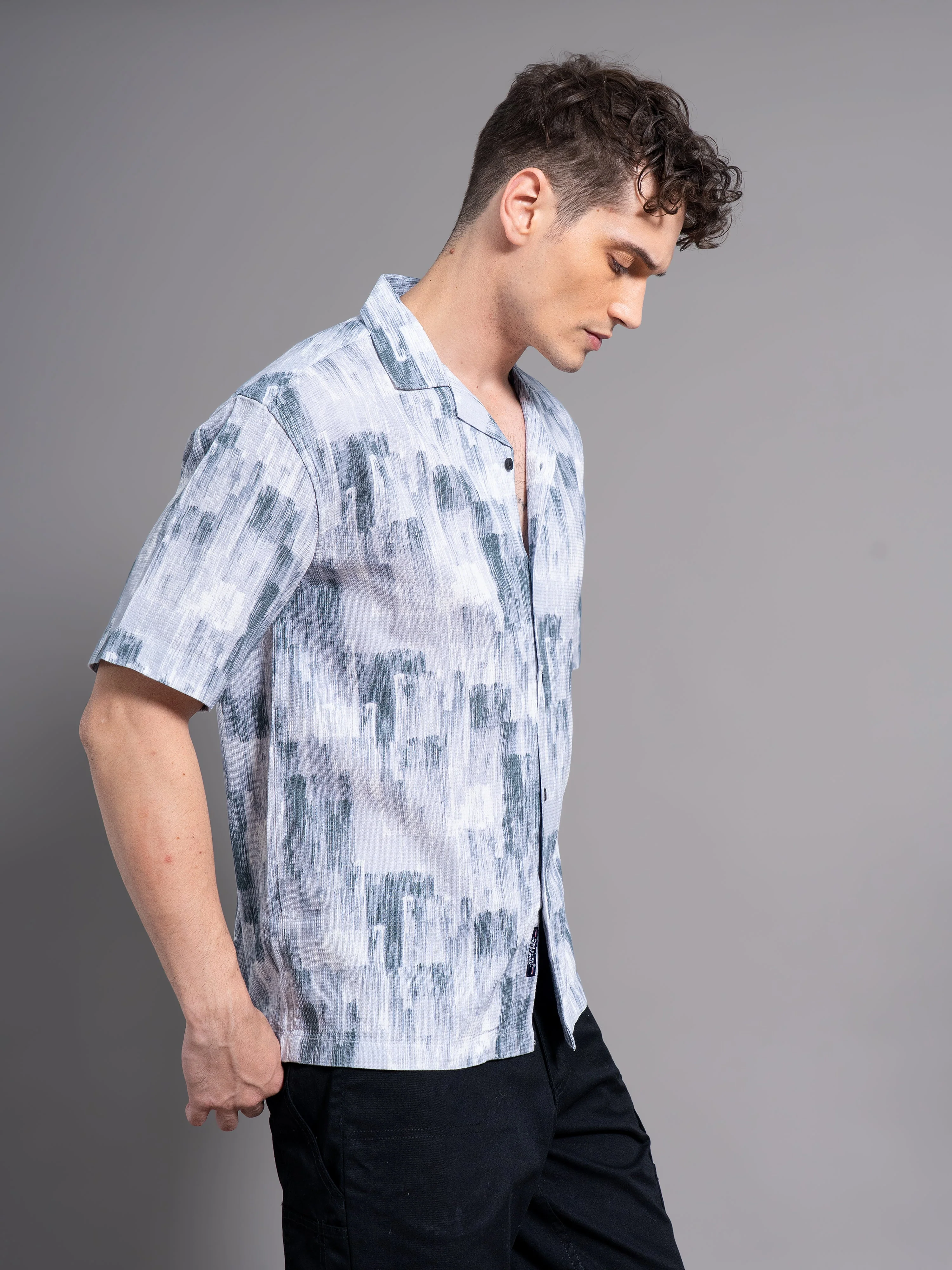 Men Davao Blue Waffle Shirt - Image 3