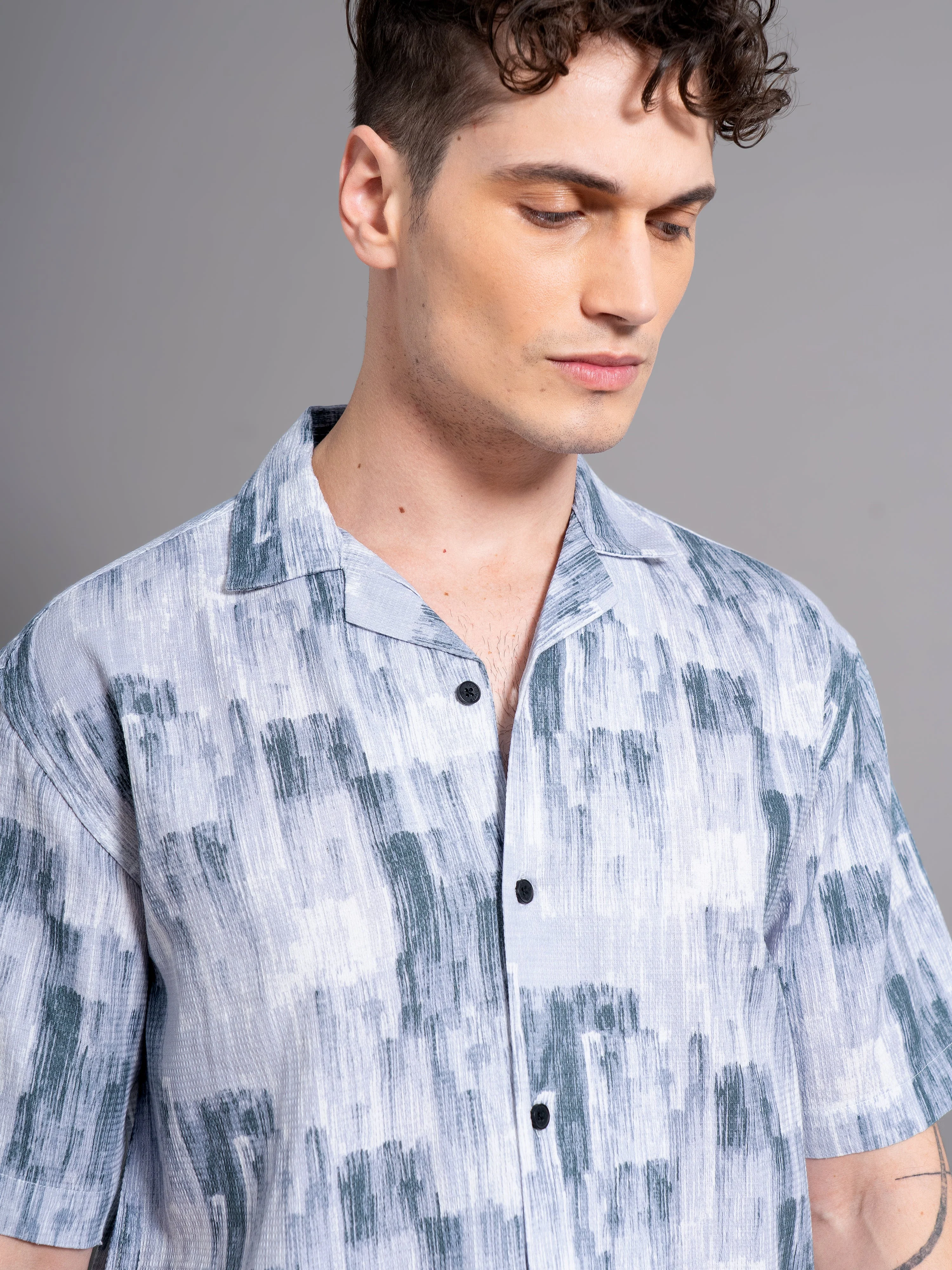 Men Davao Blue Waffle Shirt - Image 4