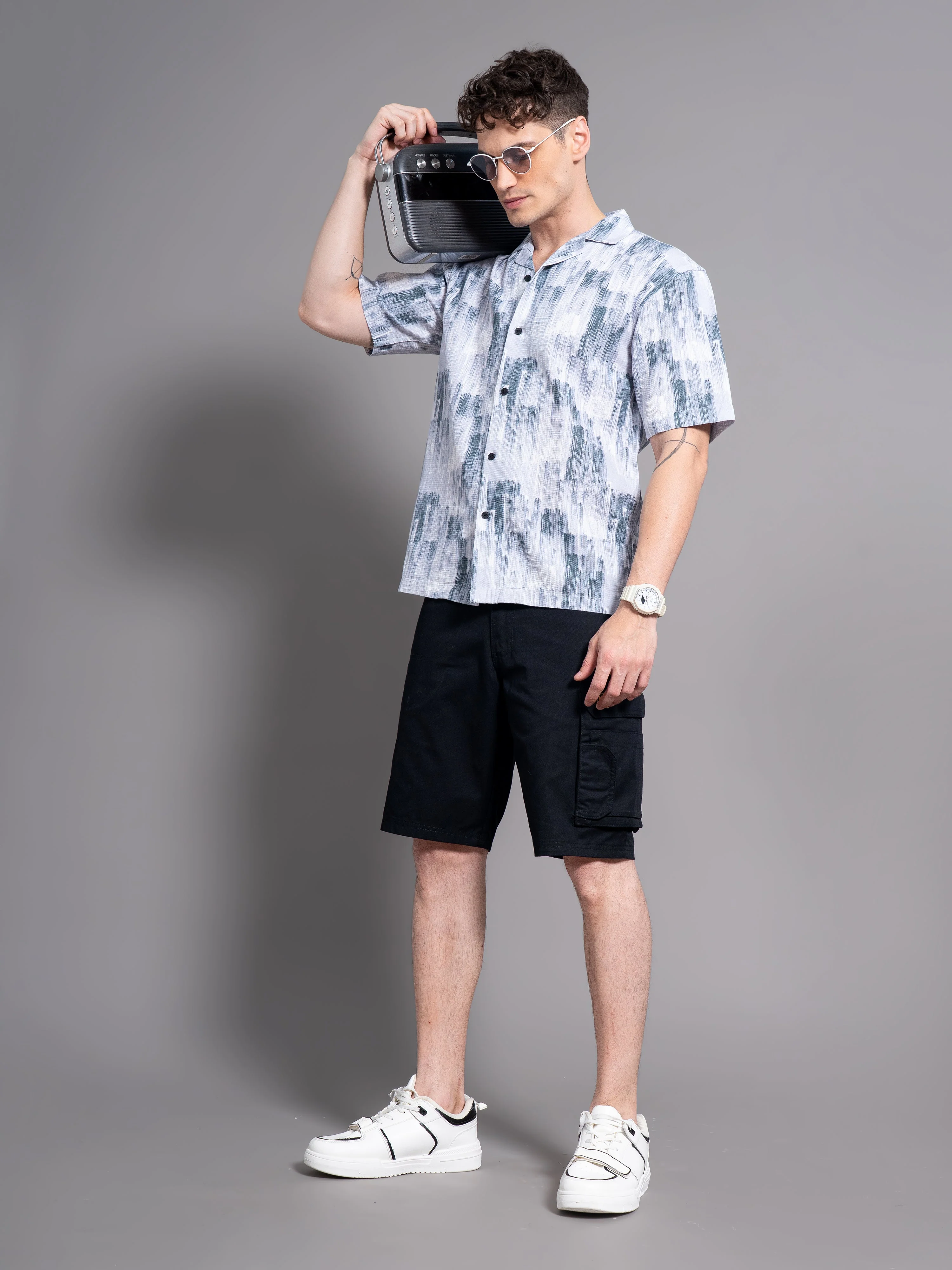 Men Davao Blue Waffle Shirt - Image 5