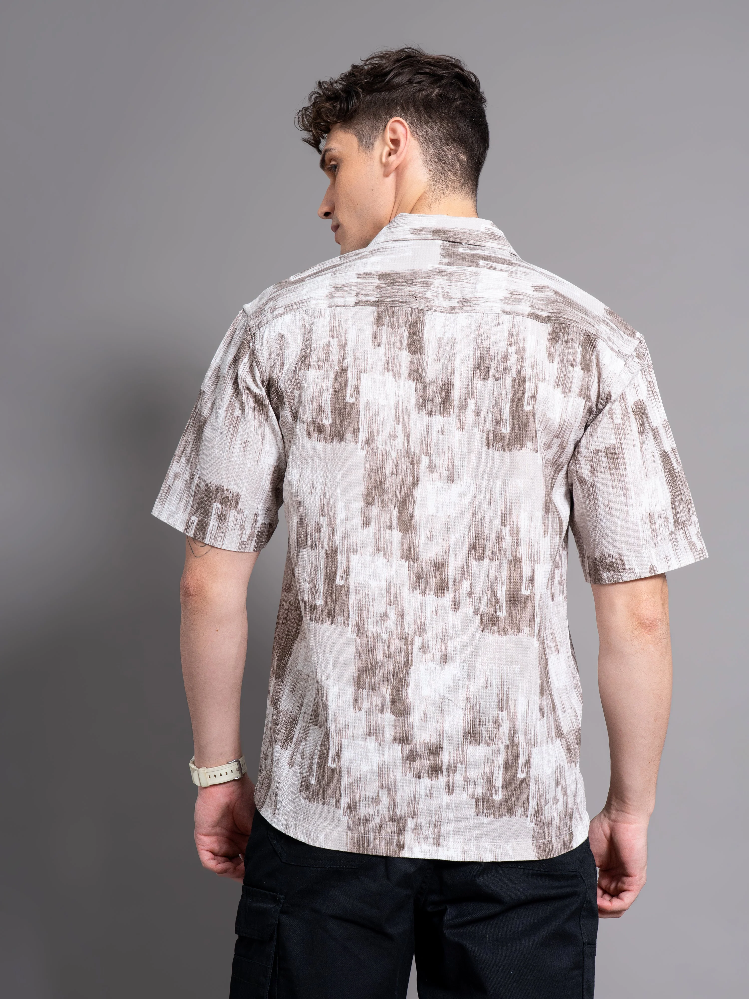Men Davao Brown Waffle Shirt - Image 2