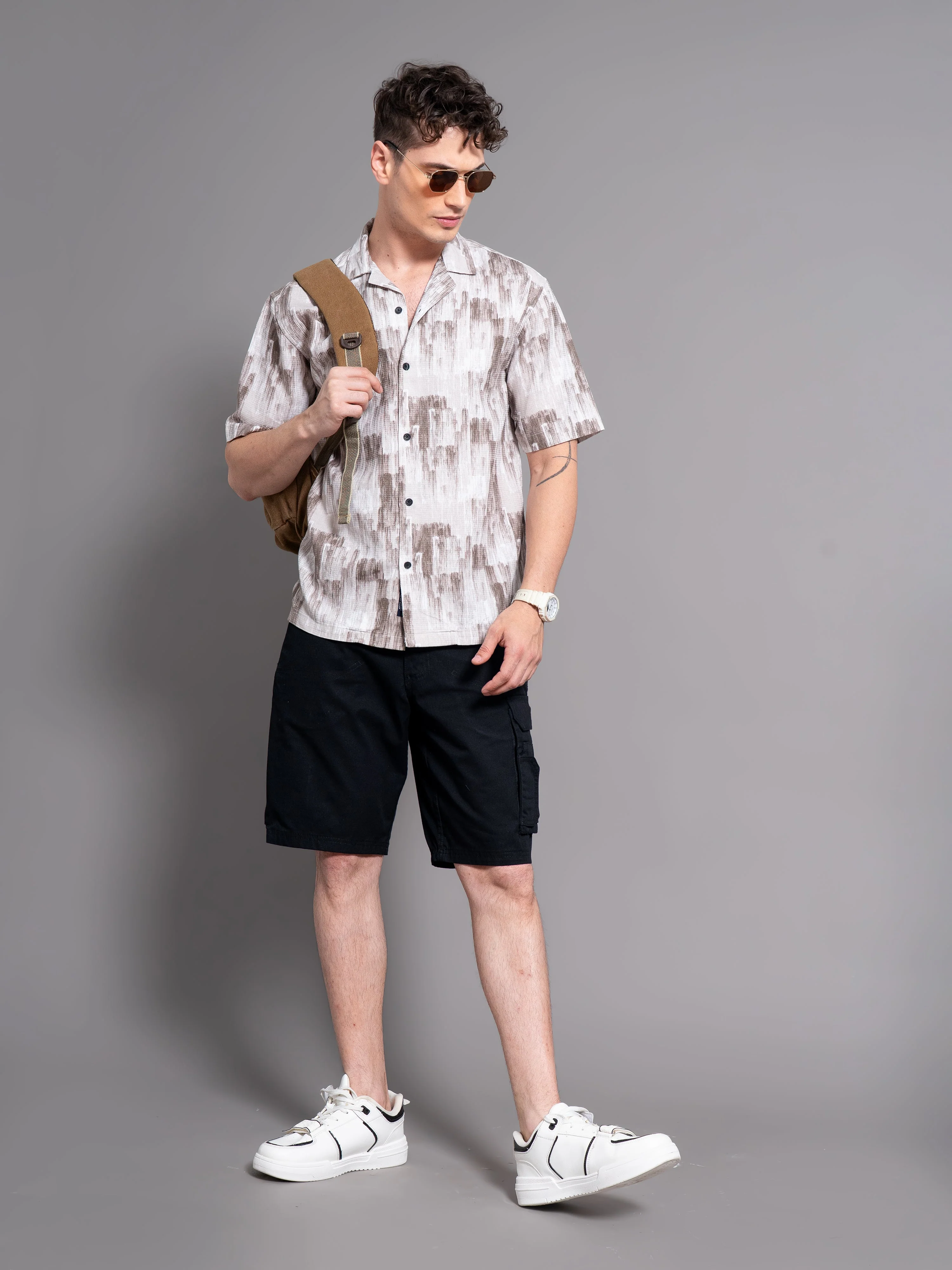 Men Davao Brown Waffle Shirt - Image 5