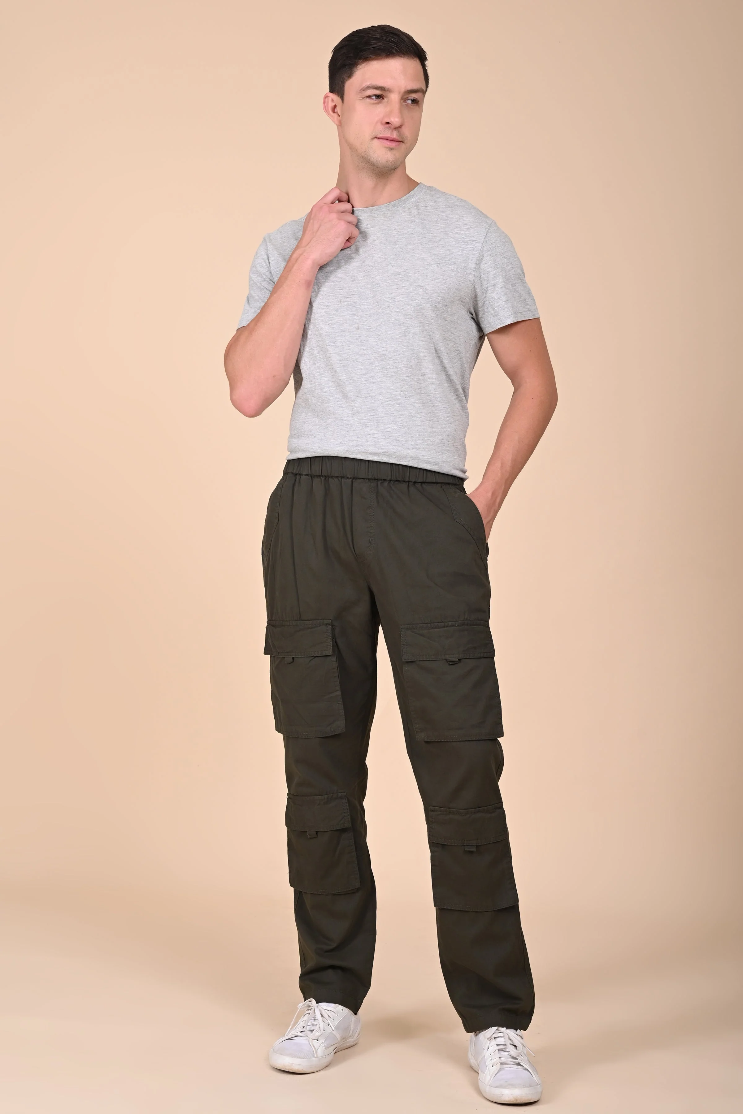 Men Decelan Cargo Streetwear Trouser Green - Image 2