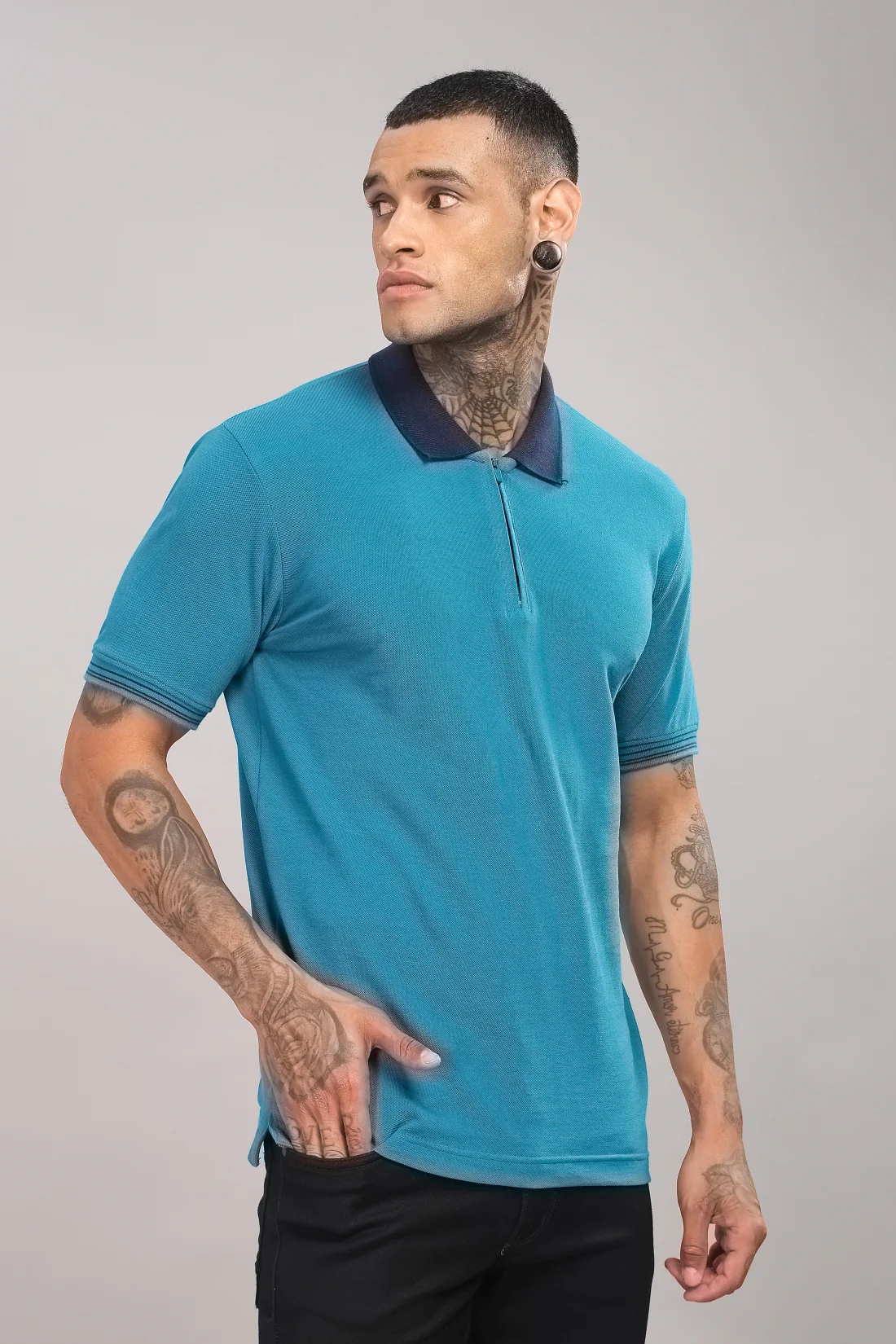 Men Deep Lagoon Regular Fit Polo T-Shirt - Image 2