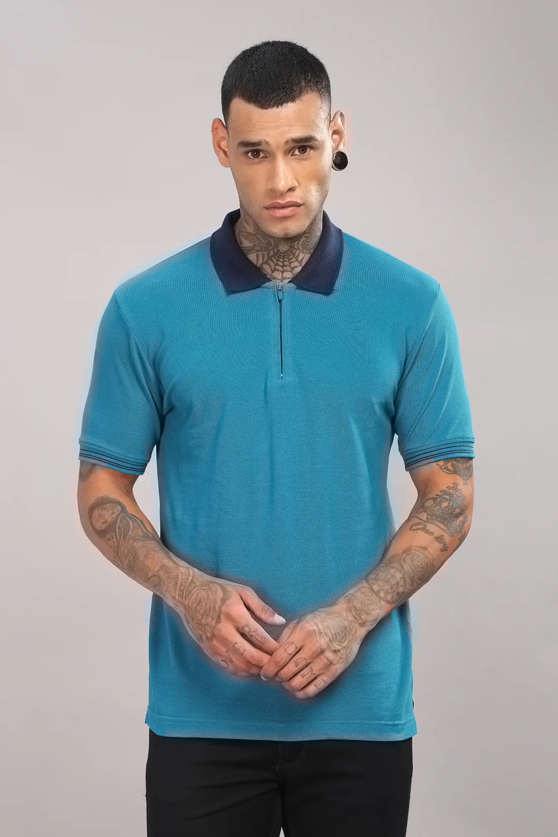 Men Deep Lagoon Regular Fit Polo T-Shirt - Image 5