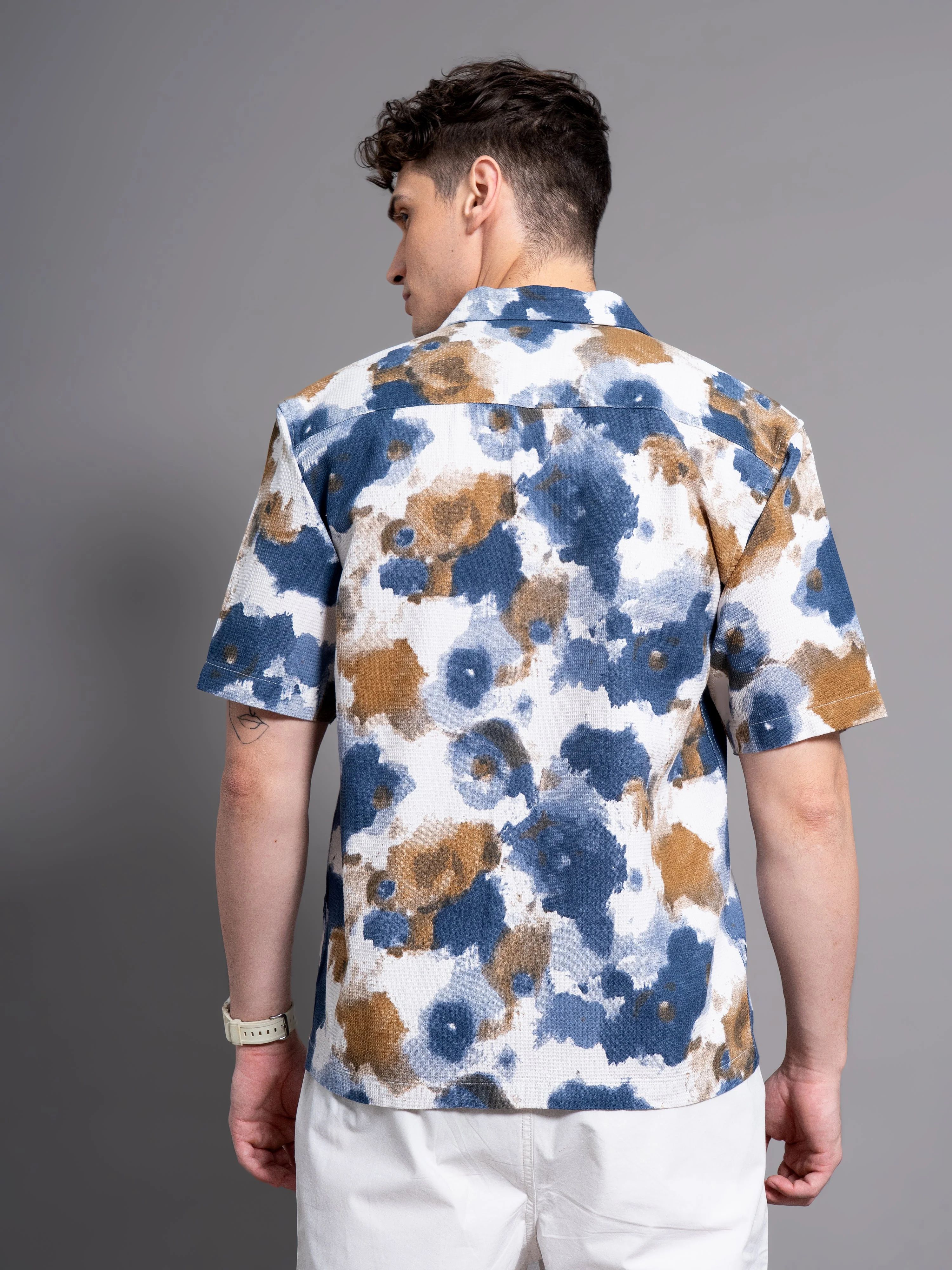 Men Derry Blue Waffle Shirt - Image 2