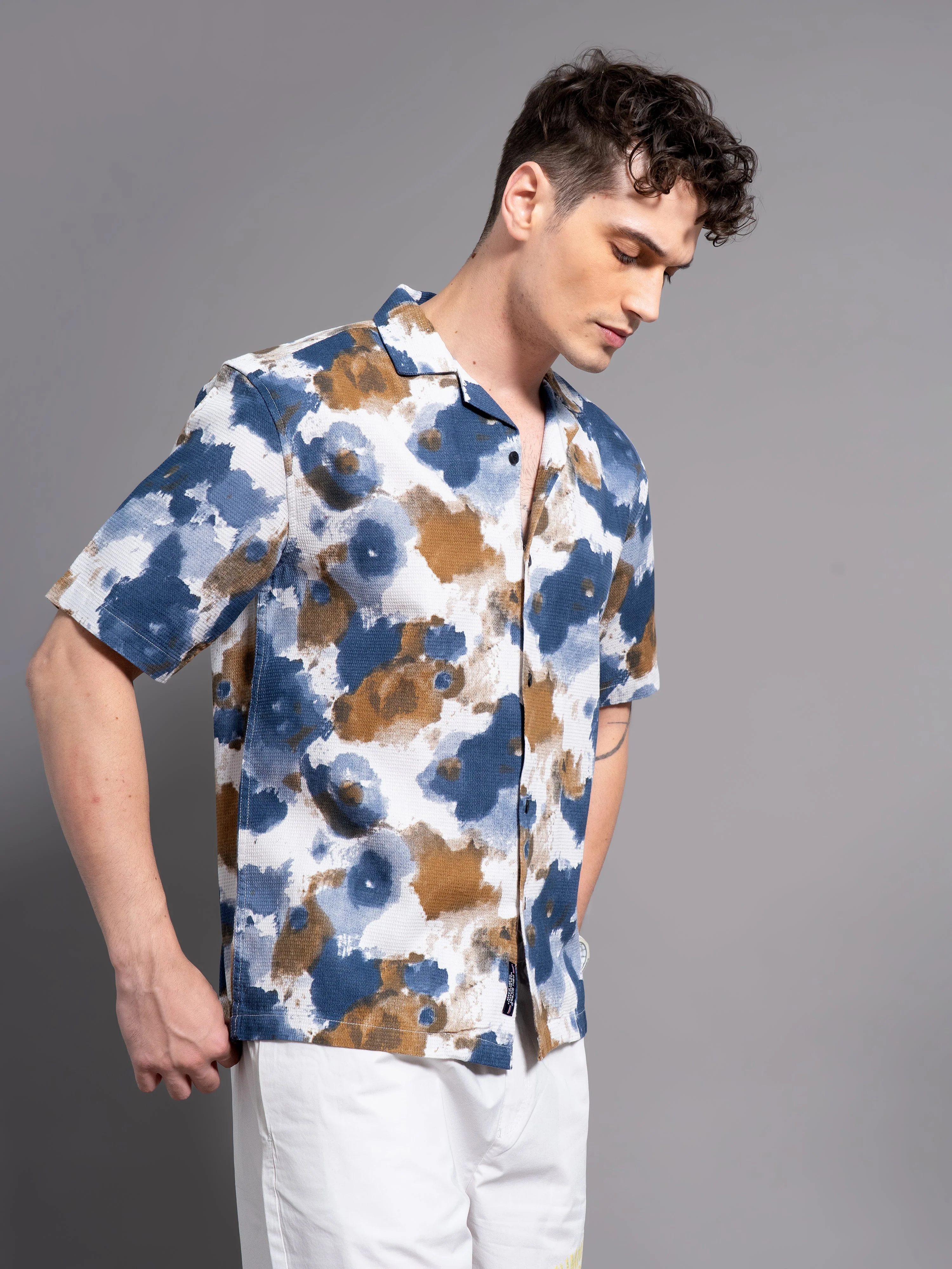 Men Derry Blue Waffle Shirt - Image 5