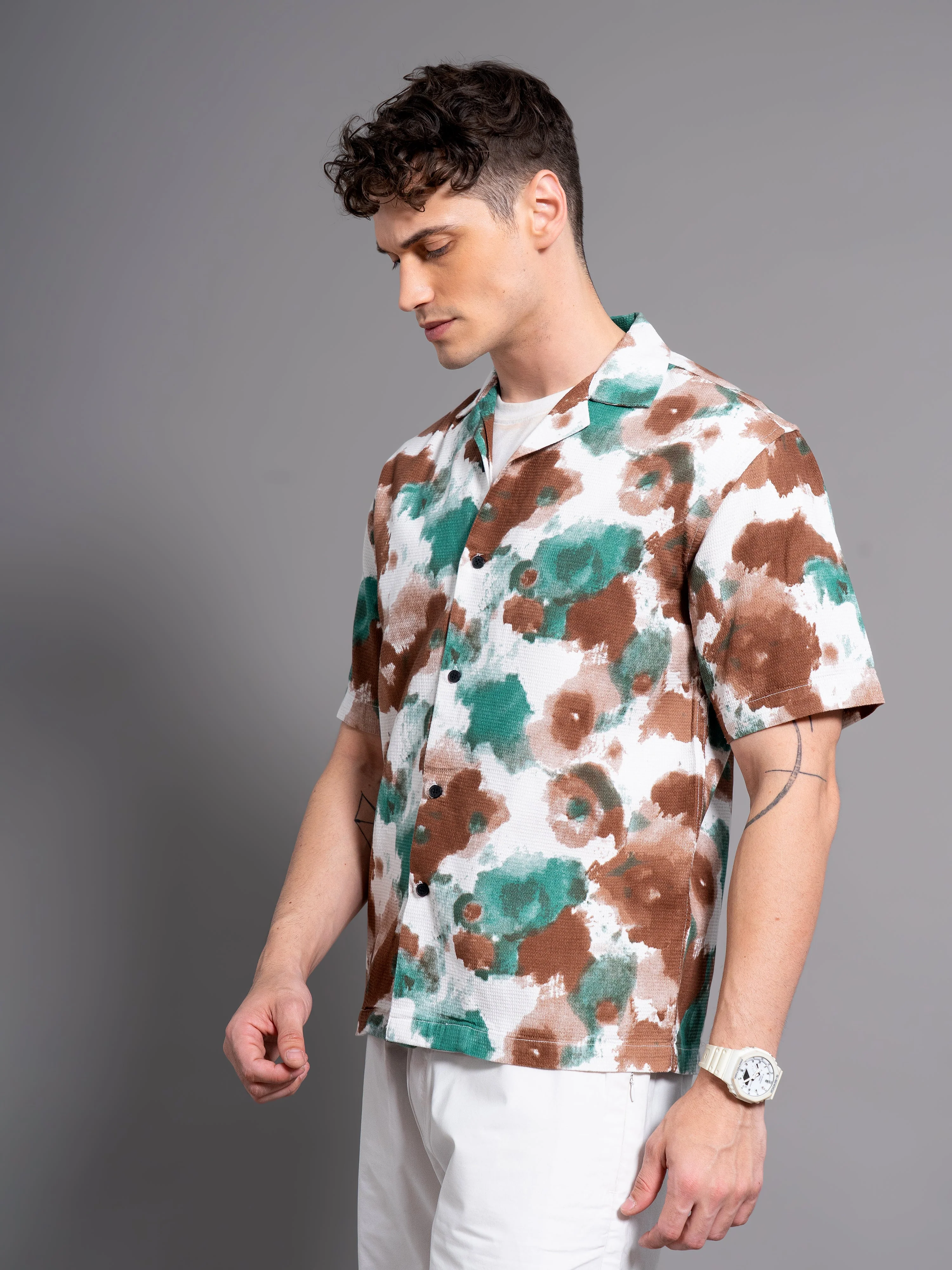 Men Derry Green Waffle shirt - Image 3