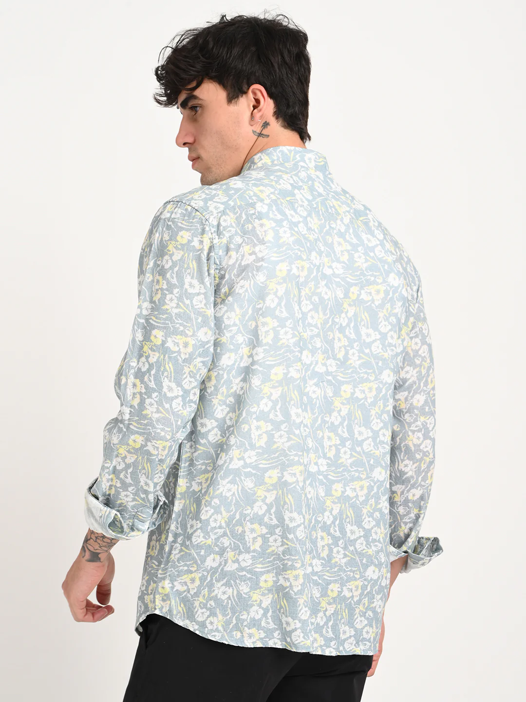 Men Digital Print Linen Blend Shirt - Image 2