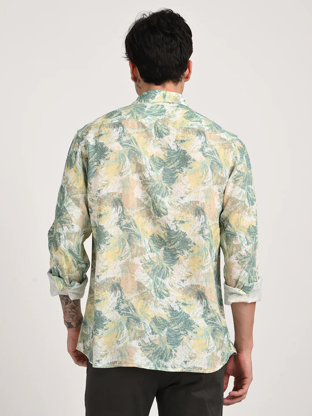 Men Digital Print Linen Blend Shirt - Image 2