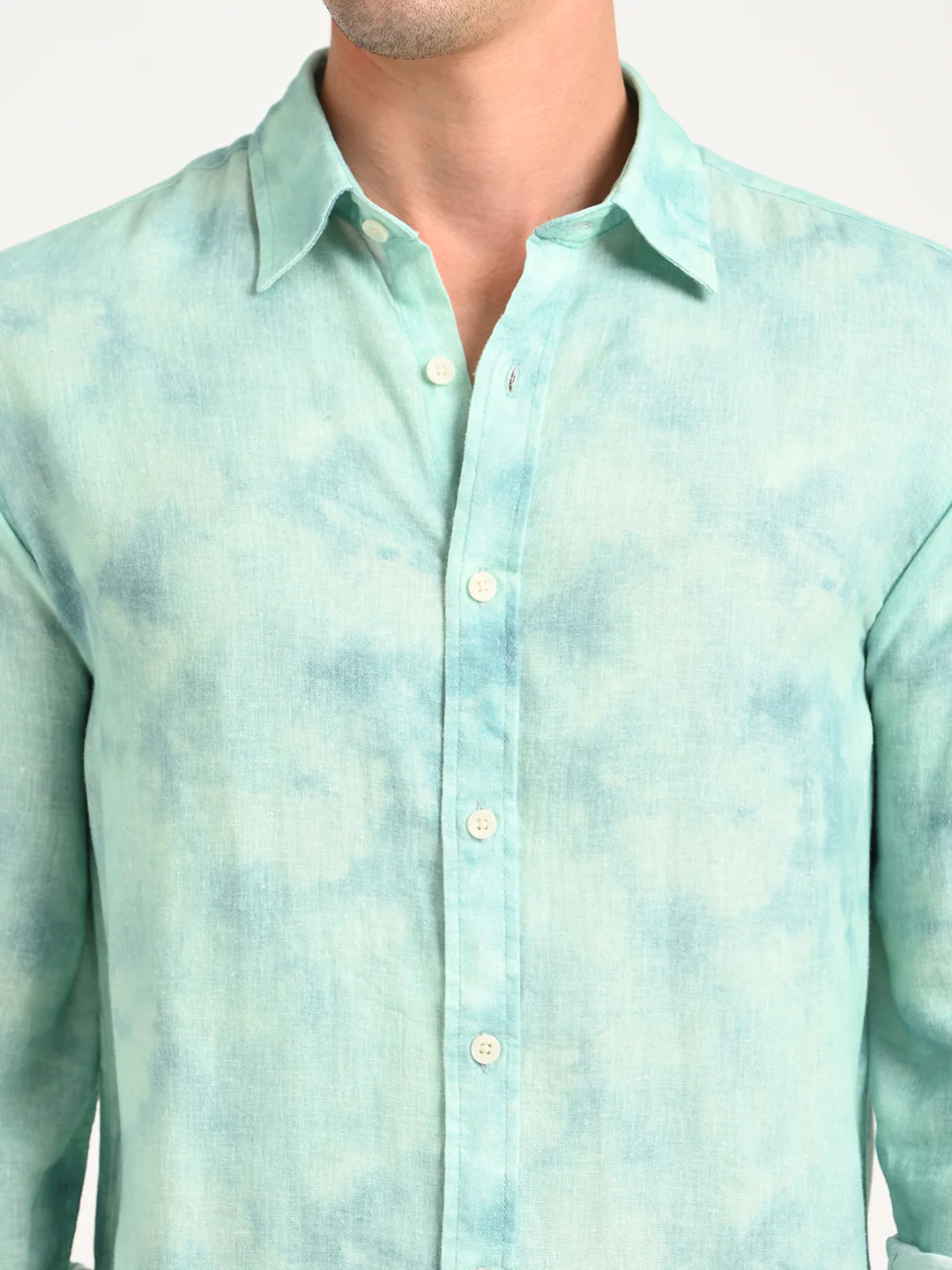 Men Digital Print Linen Blend Shirt - Image 6