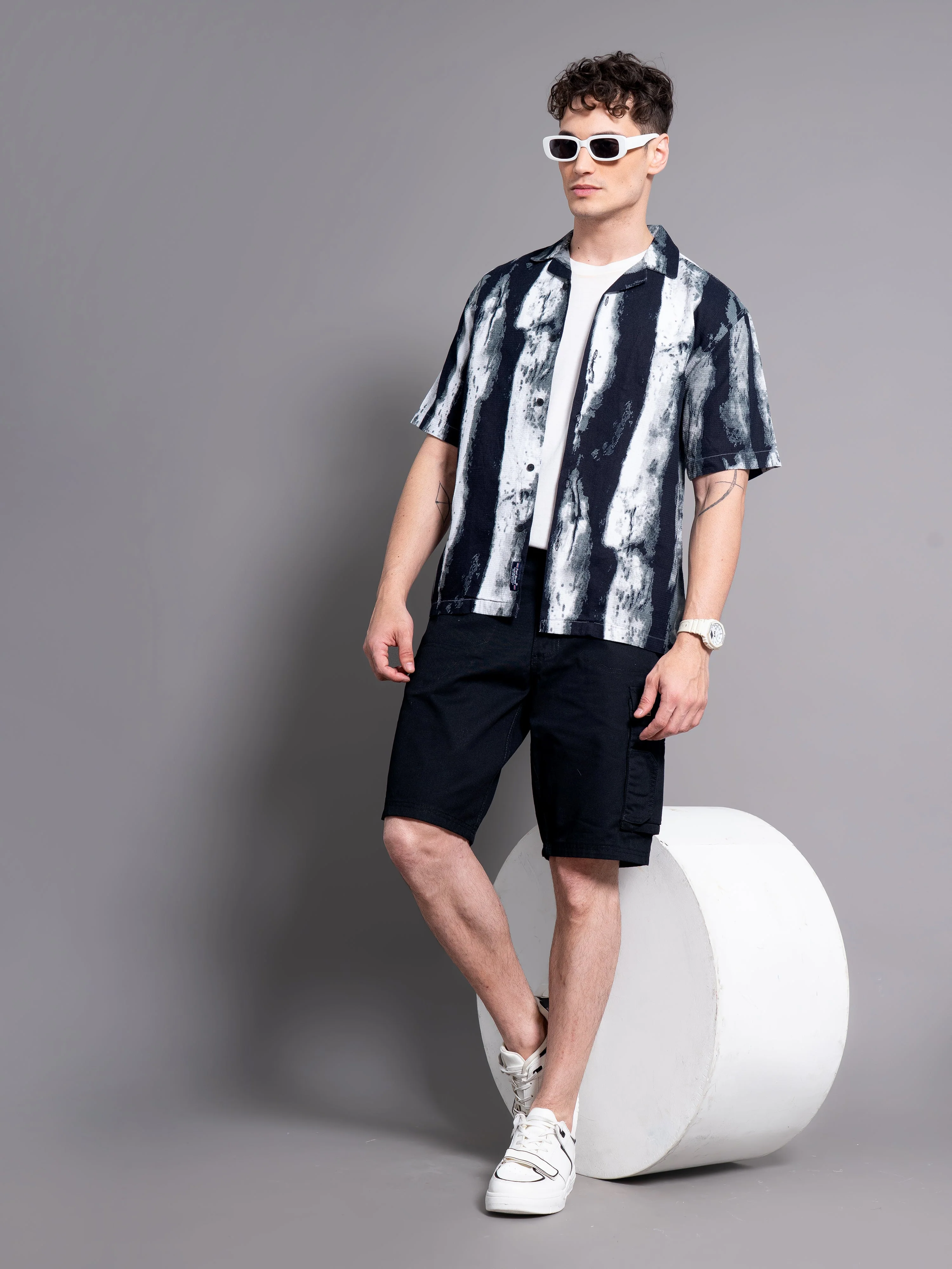 Men Dijon Black Waffle Shirt - Image 5