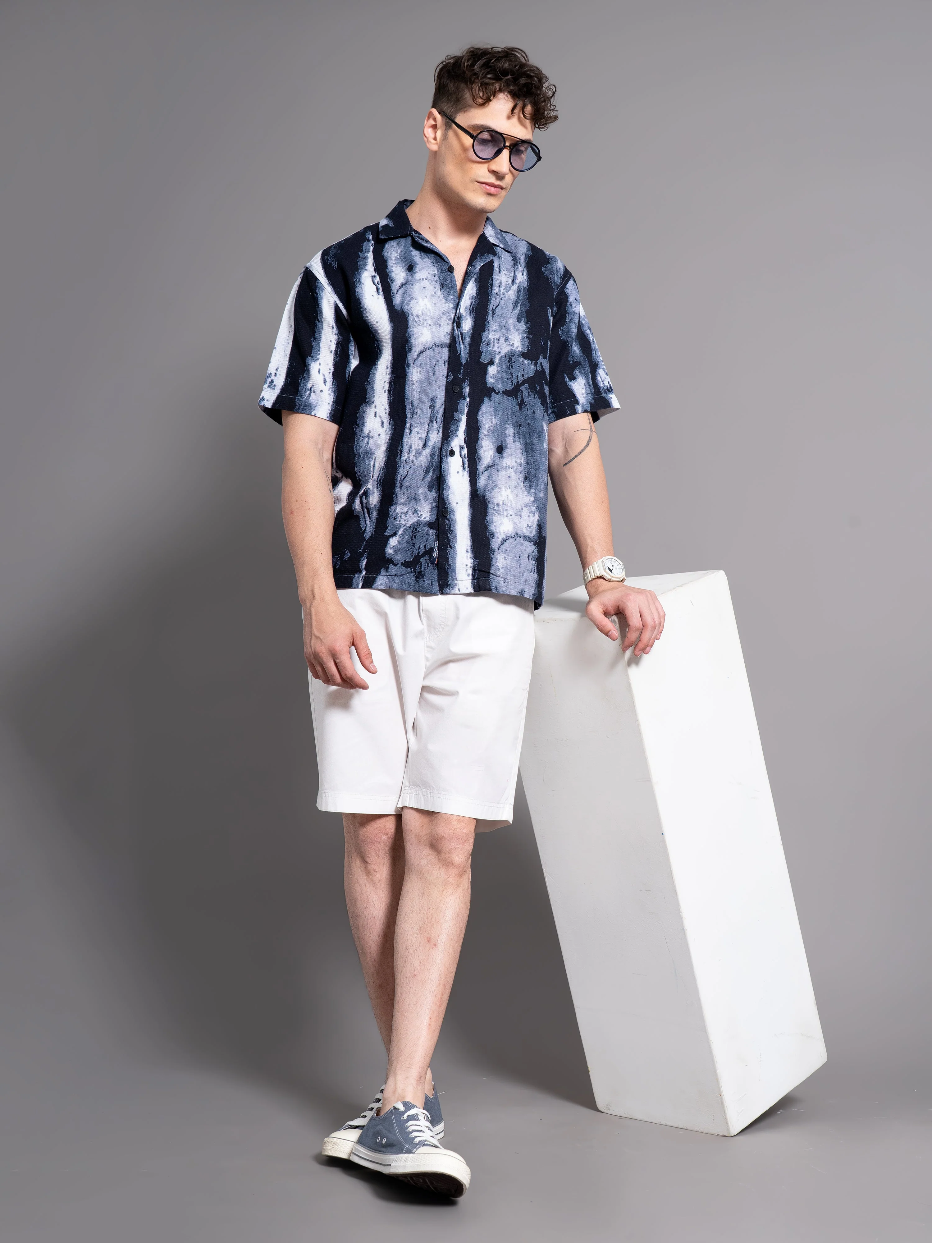 Men Dijon Black Waffle Shirt - Image 6